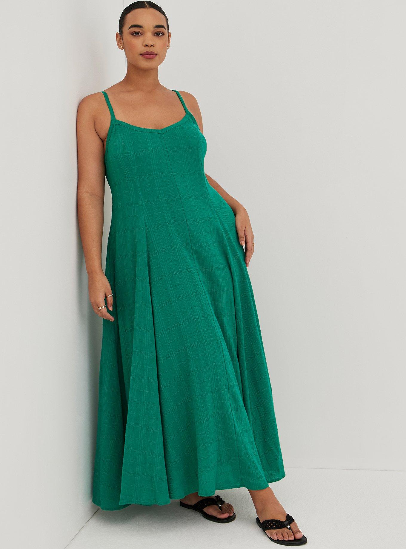 Plus Size - Maxi Cotton Textured Trapeze Dress - Torrid