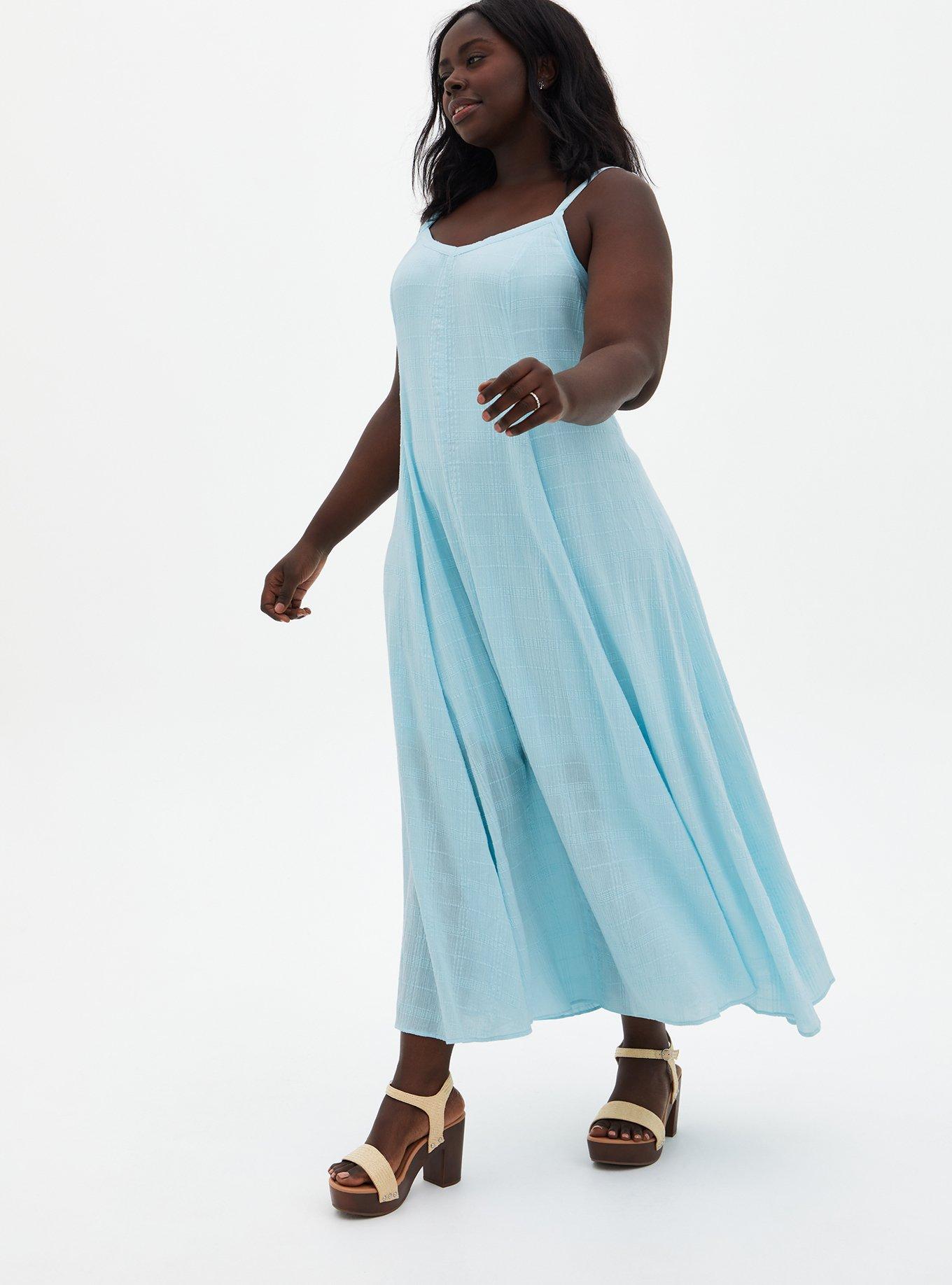 Plus Size - Maxi Cotton Textured Trapeze Dress - Torrid