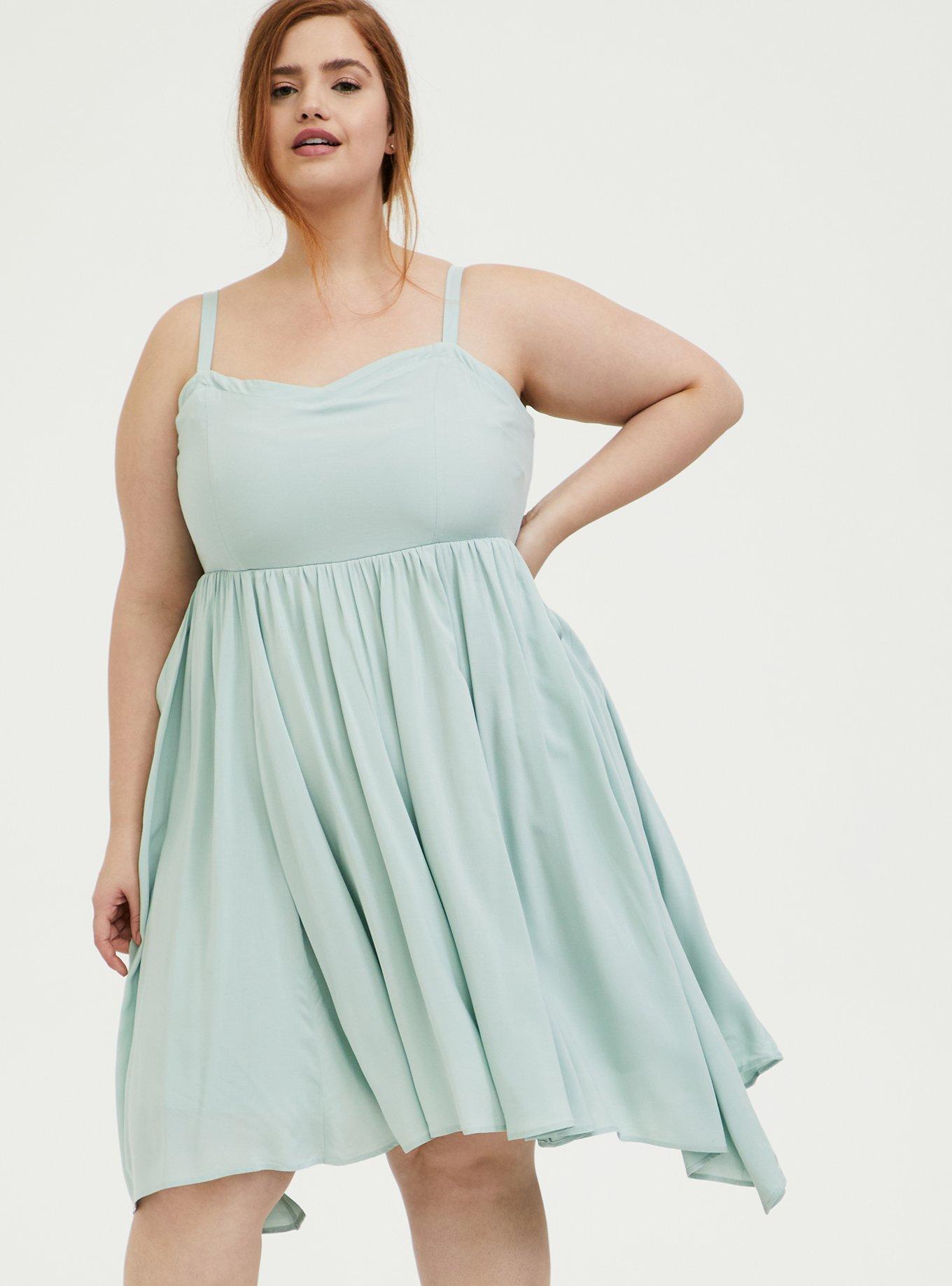 Mint Blue Challis Sharkbite Skater Dress, HARBOR GREY, alternate