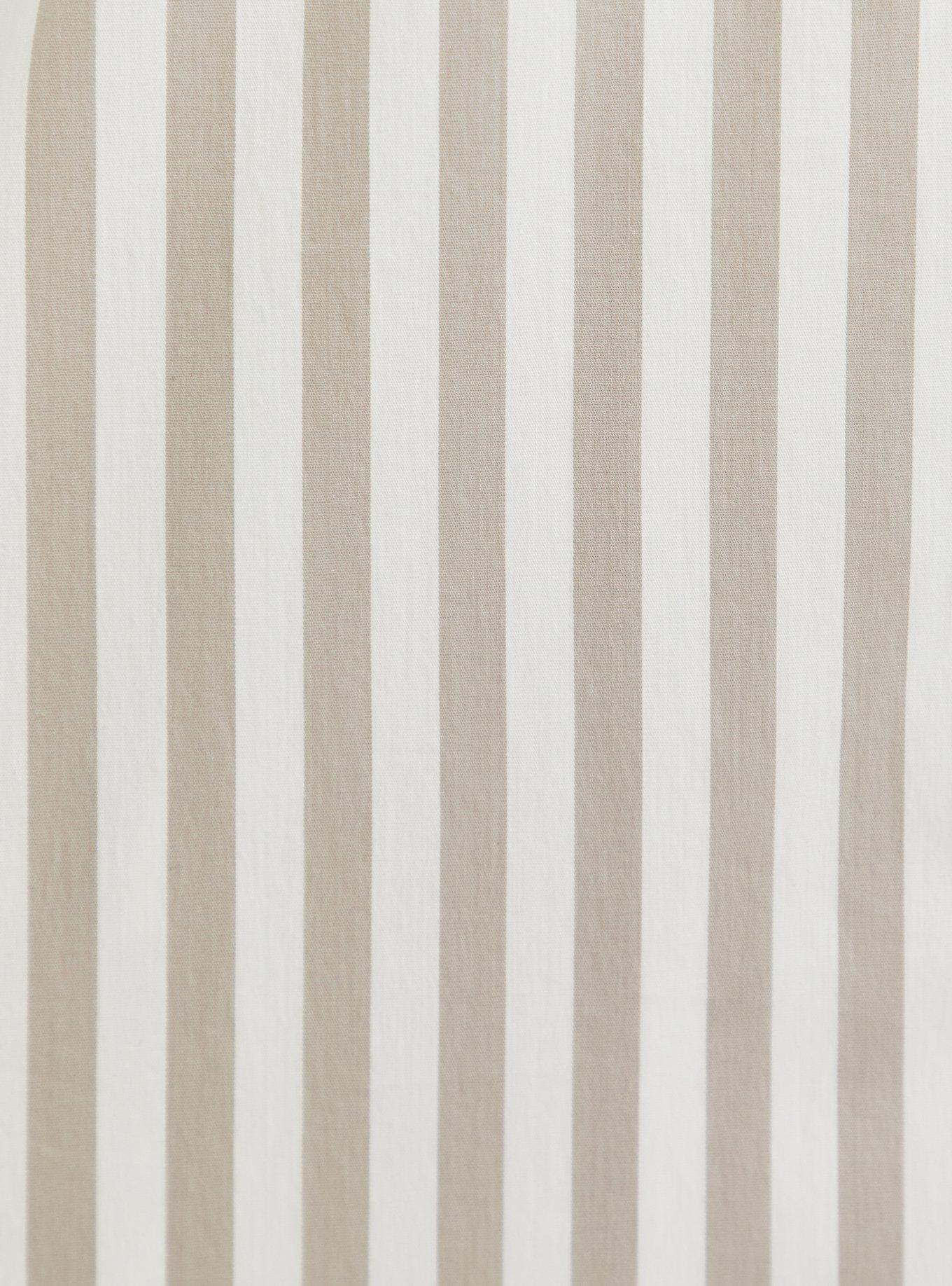 Taupe & White Stripe Poplin Shirt Dress, , alternate