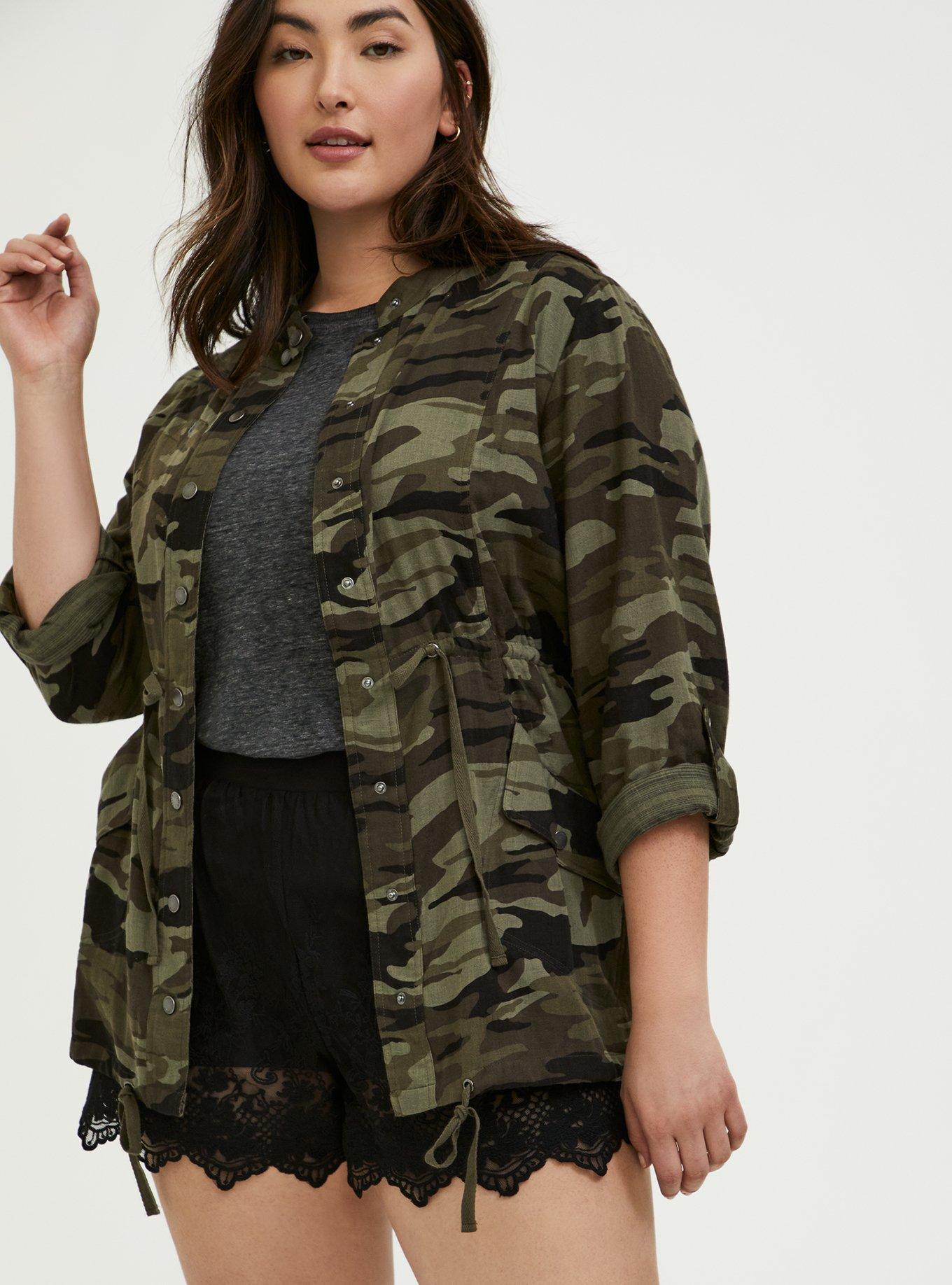 Plus size hotsell camo jacket