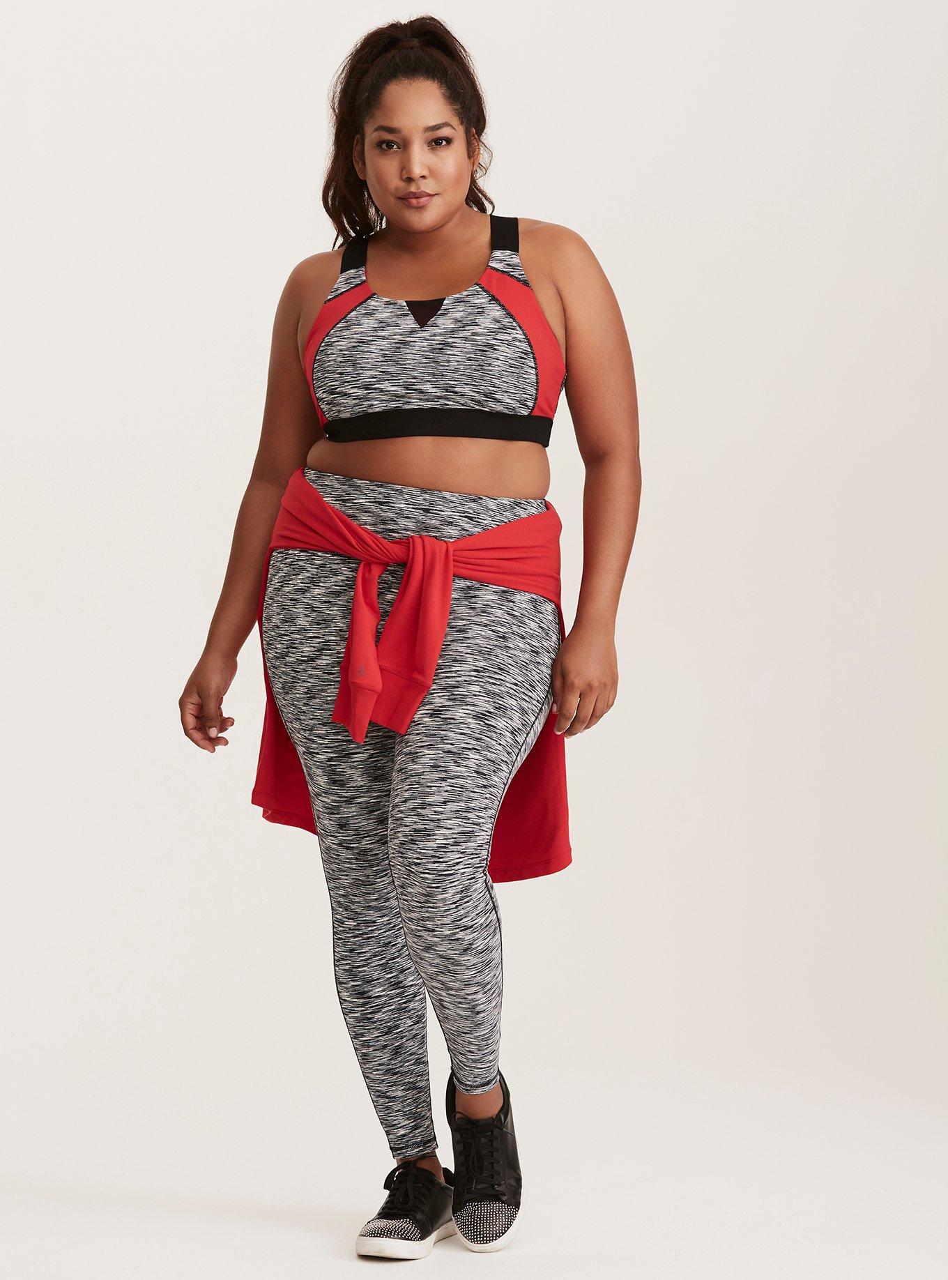 Performance Core Full Length Active Legging With Side Panels, BLACK WHITE SPACEDYE, alternate