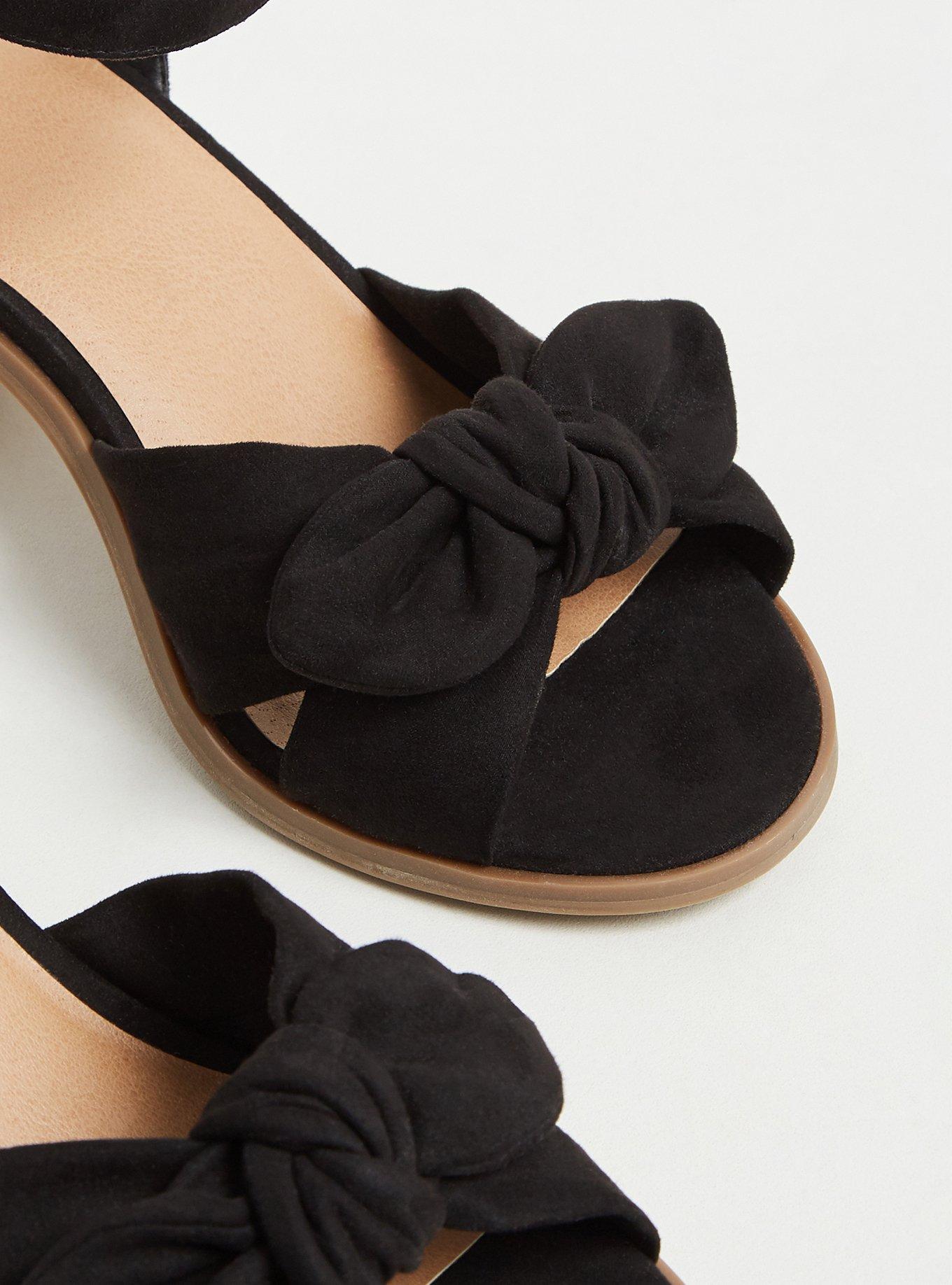 Bow Front Espadrille Block Heel (WW), BLACK, alternate