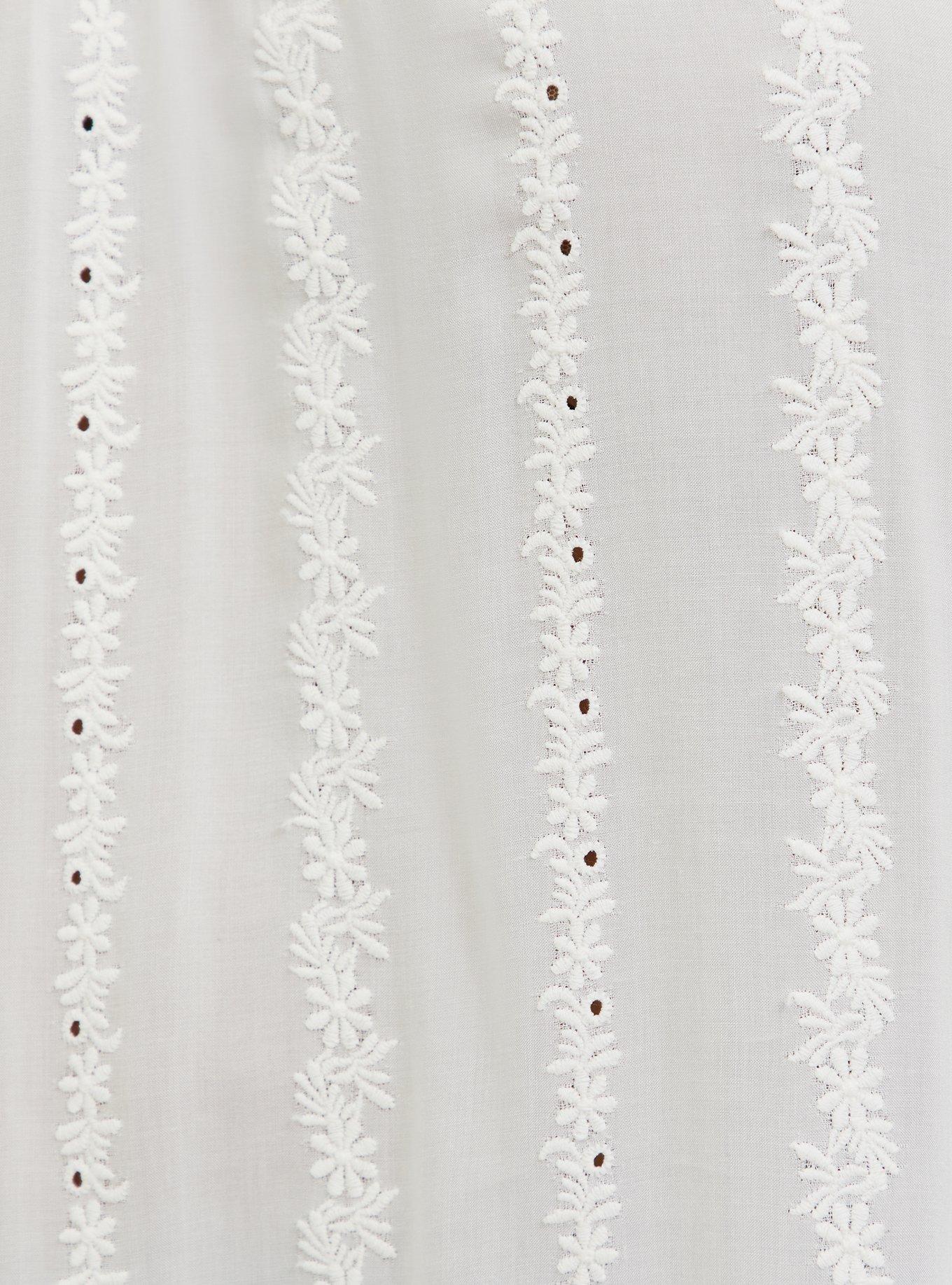 White Eyelet & Lace Embroidered Hi-Lo Blouse, CLOUD DANCER, alternate