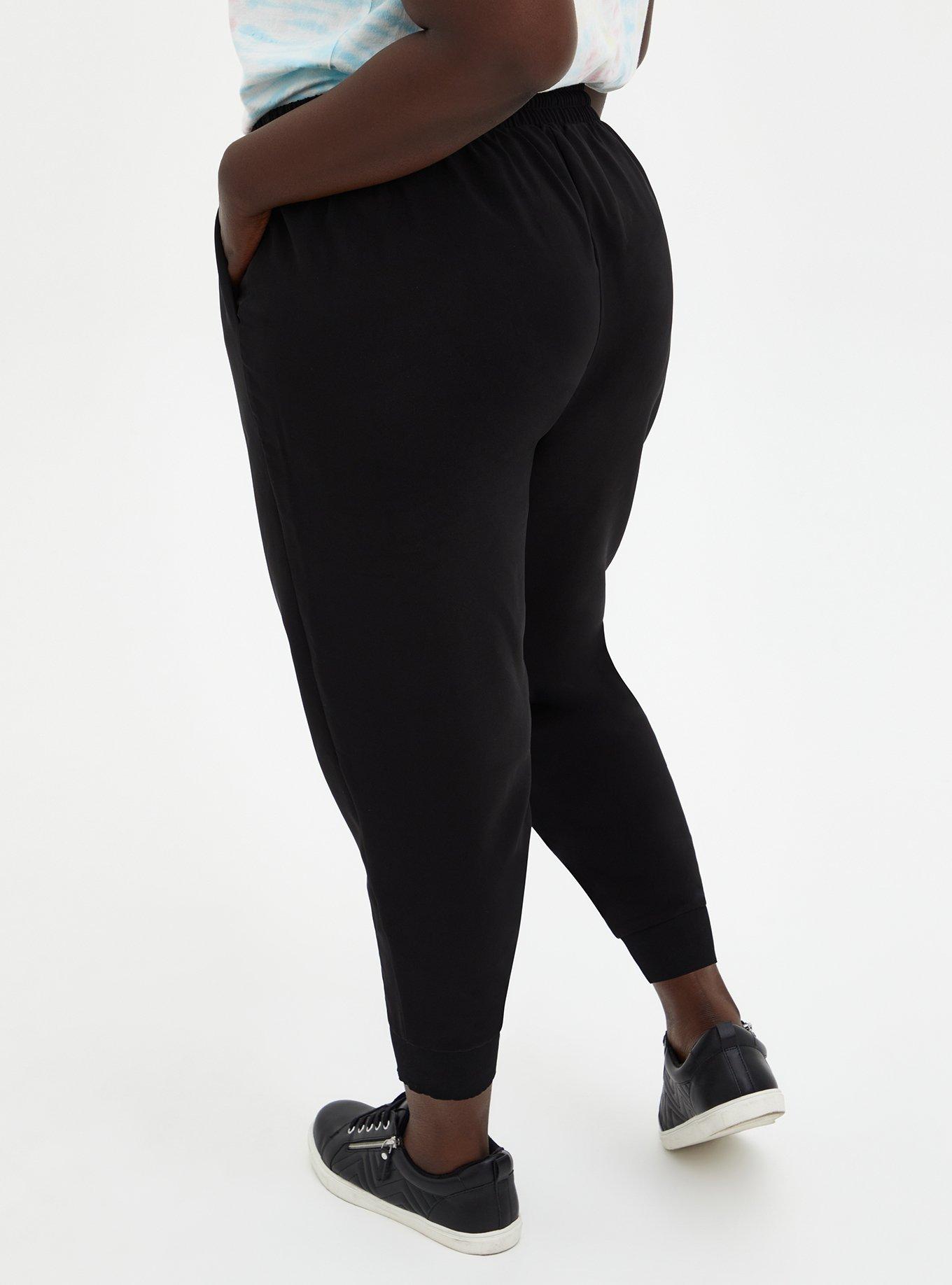 Plus Size Relaxed Fit Jogger Stretch Twill Mid-Rise Pant, DEEP BLACK, alternate