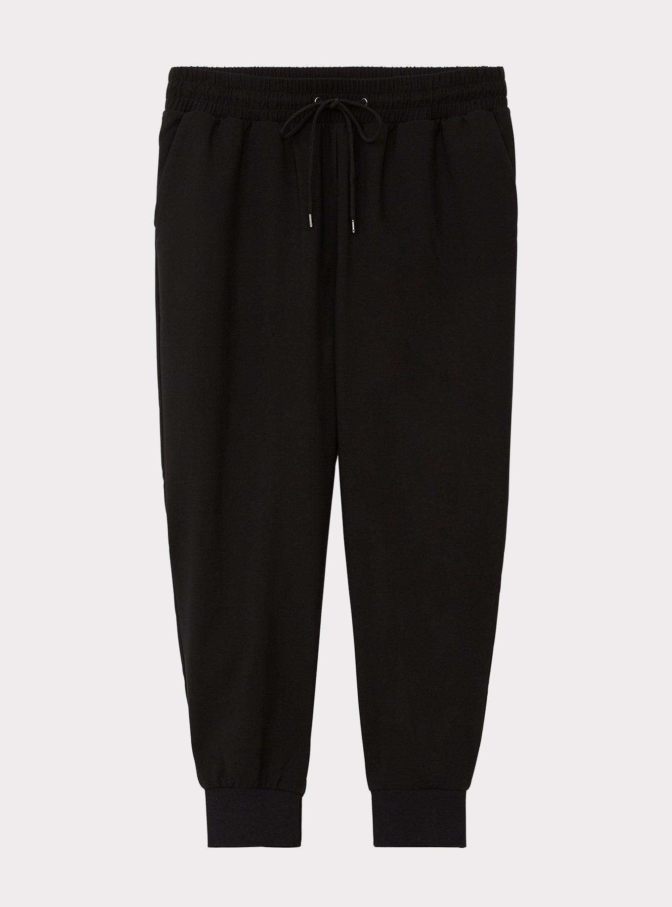 Plus Size Relaxed Fit Jogger Stretch Twill Mid-Rise Pant, DEEP BLACK, hi-res