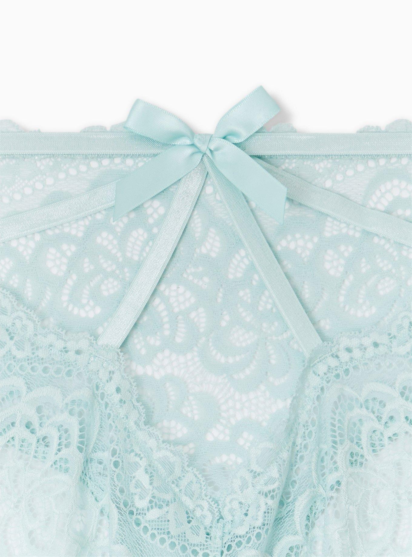 Simply Lace Hipster Panty With Bow Cage Back, HARBOR GRAY, alternate