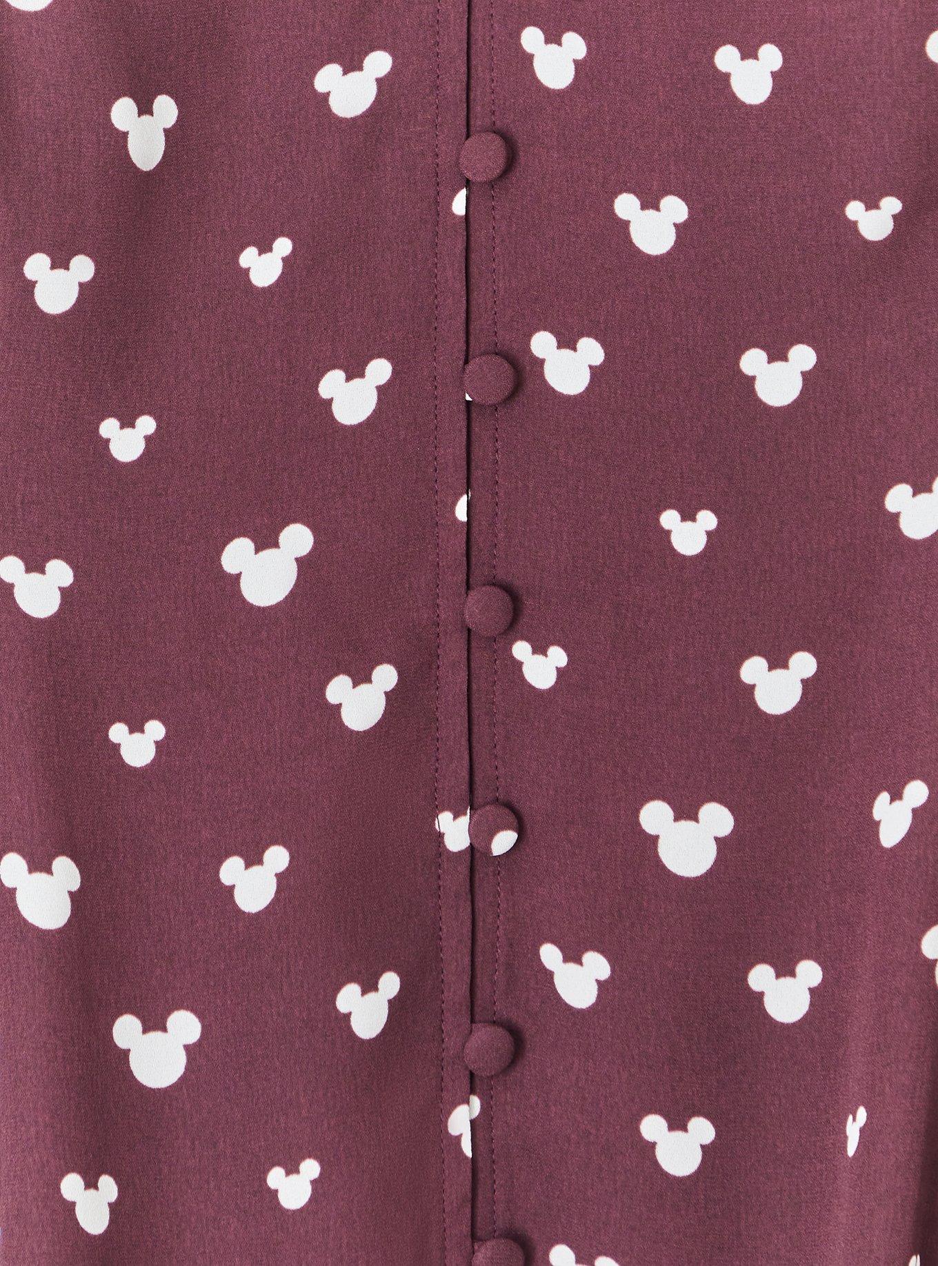 Plus Size Disney Mickey Mouse Georgette  Burgundy Purple Fit & Flare Cami, MULTI, alternate
