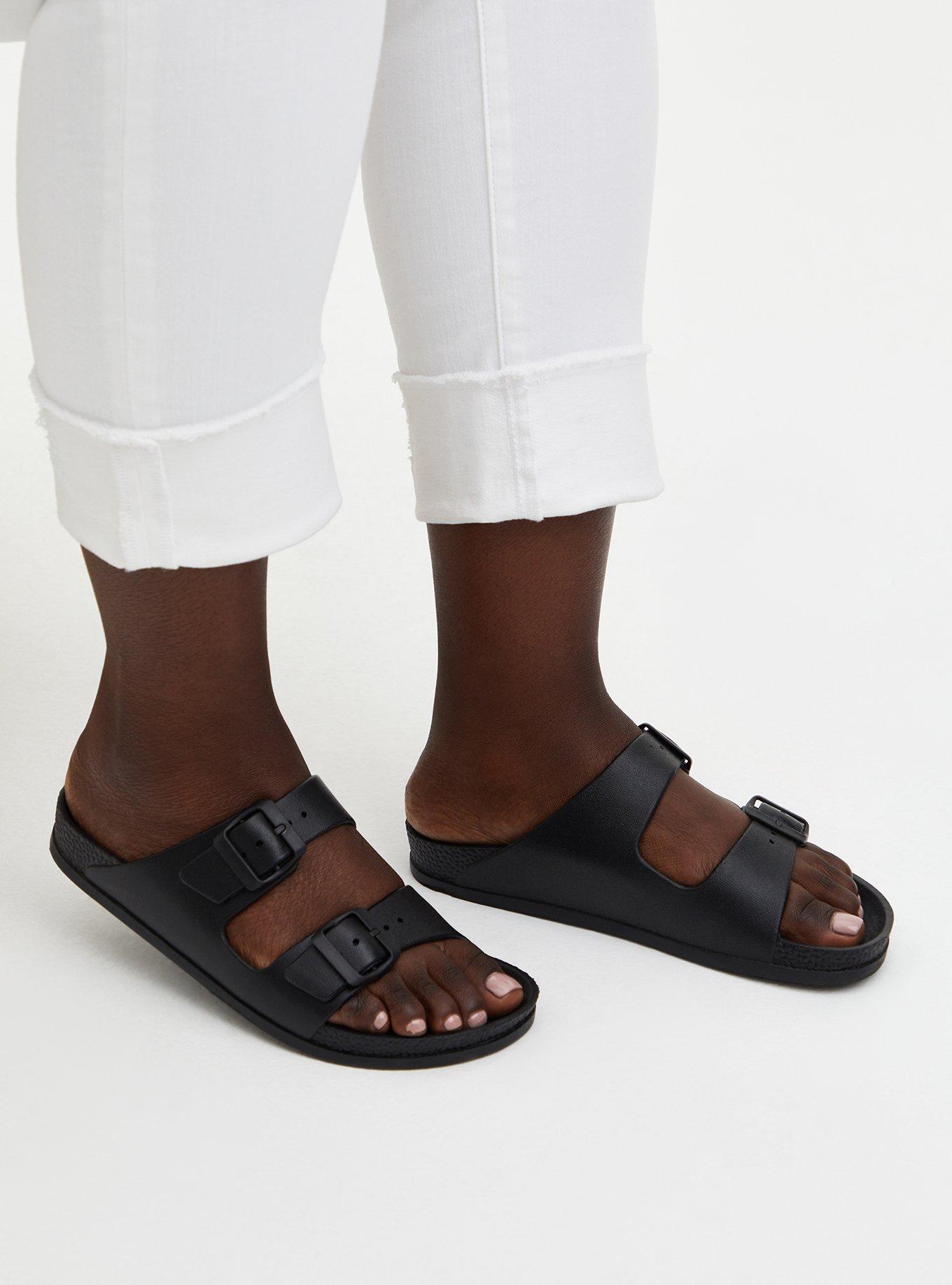 Dual Strap Slide Sandal (WW), , hi-res