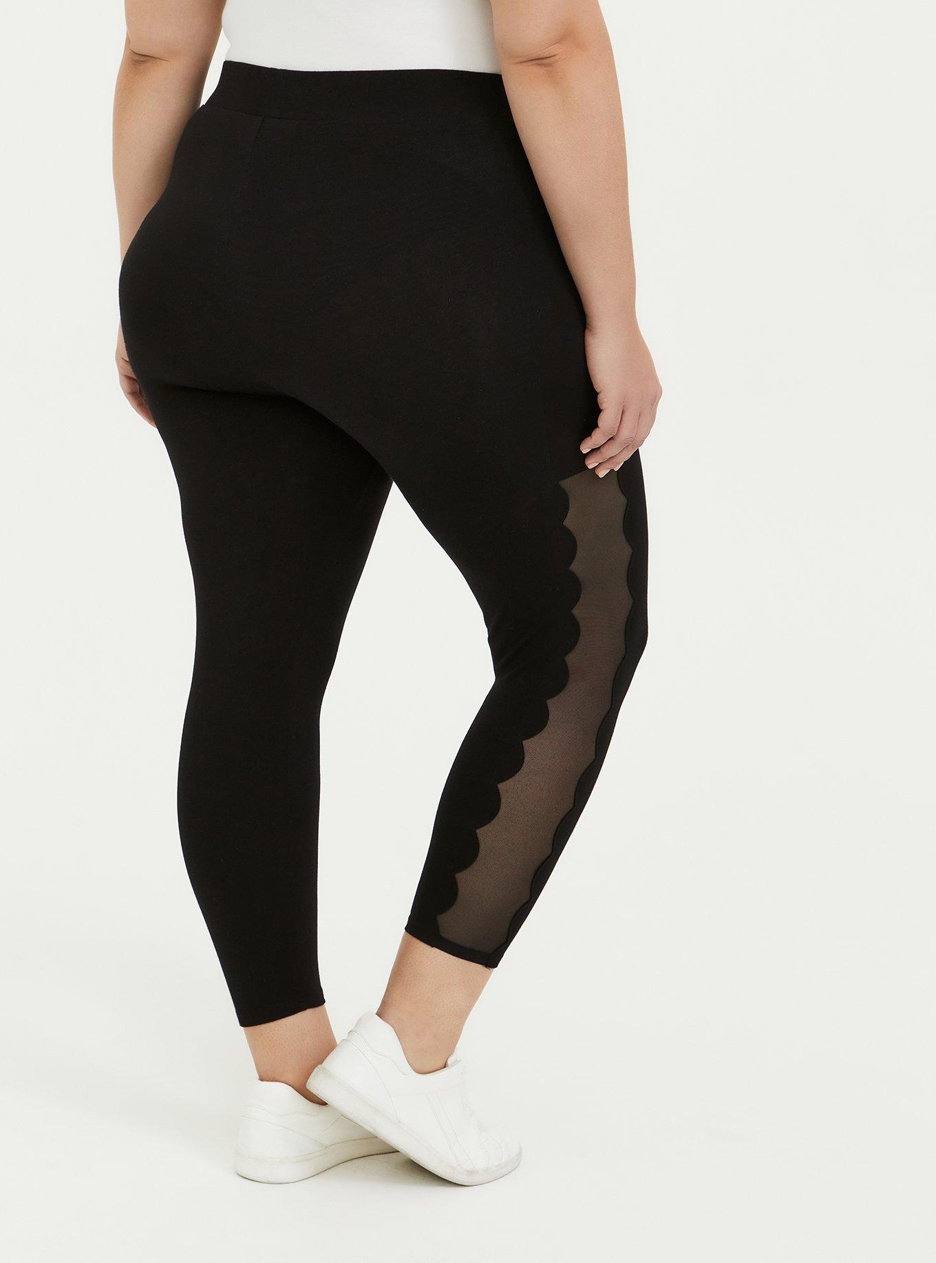 Mesh Insert Legging with Scallop Edges – Therapyapparelgroup