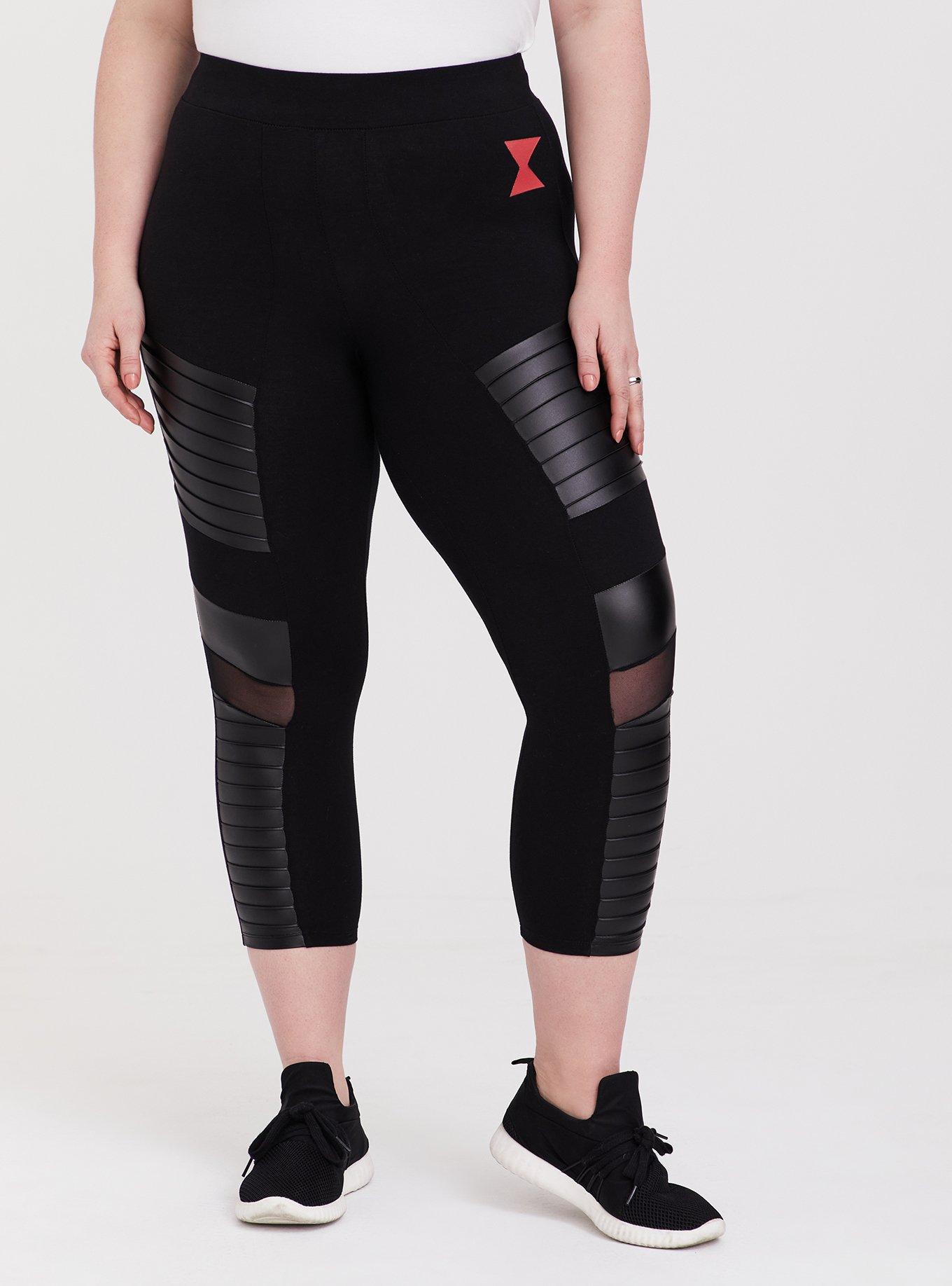 Her Universe Marvel Black Widow Black Crop Moto Legging, DEEP BLACK, alternate