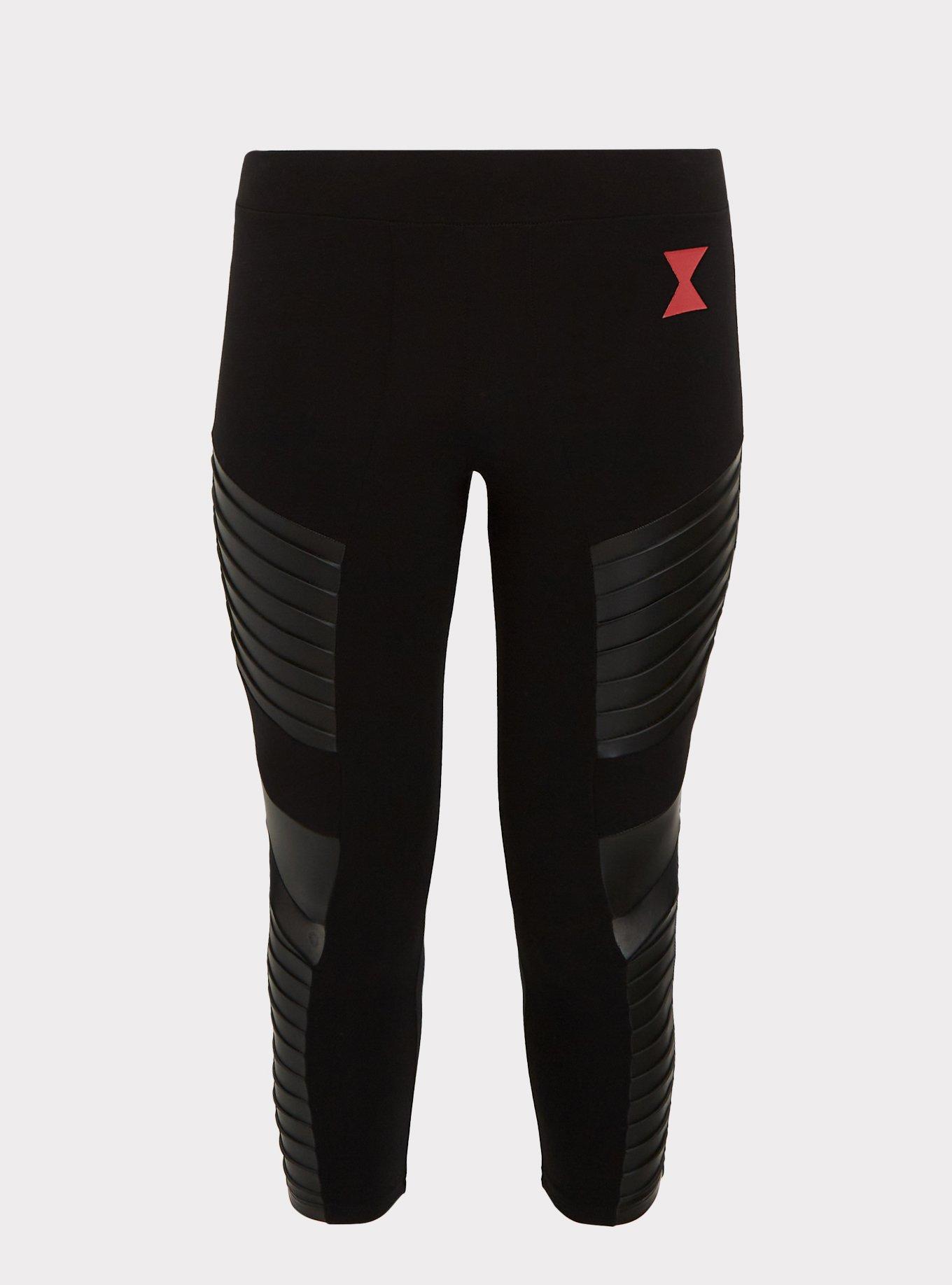 Her Universe Marvel Black Widow Black Crop Moto Legging, DEEP BLACK, hi-res
