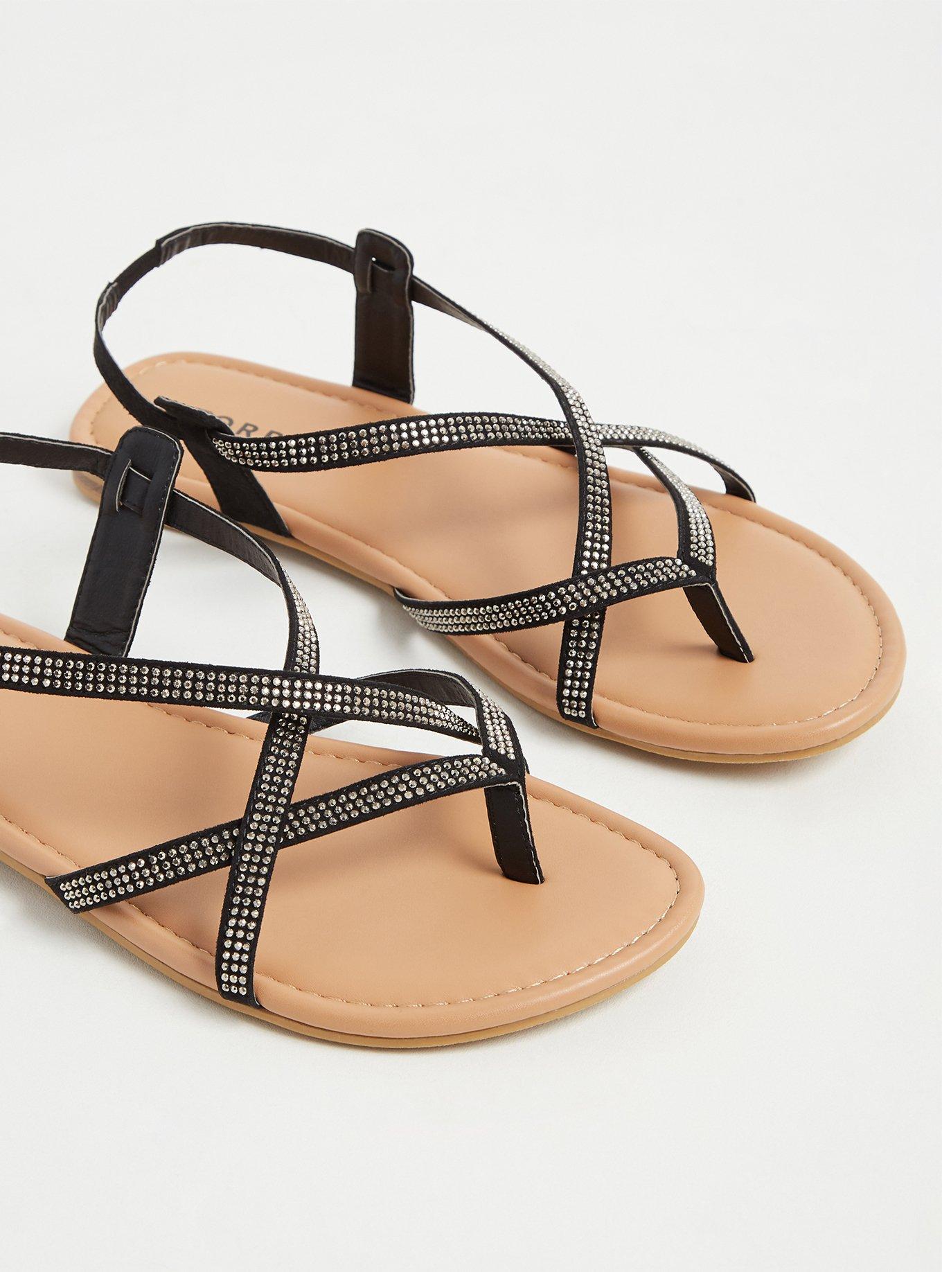Studded Slingback Sandal (WW), BLACK, hi-res