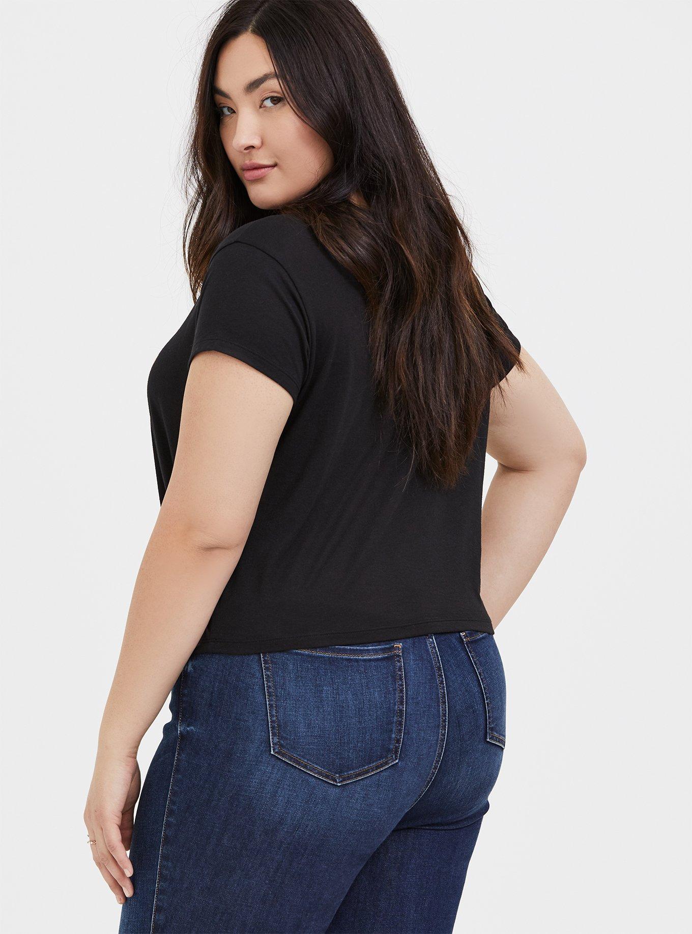 Honey Sweet & Sassy Black Crop Tee, DEEP BLACK, alternate