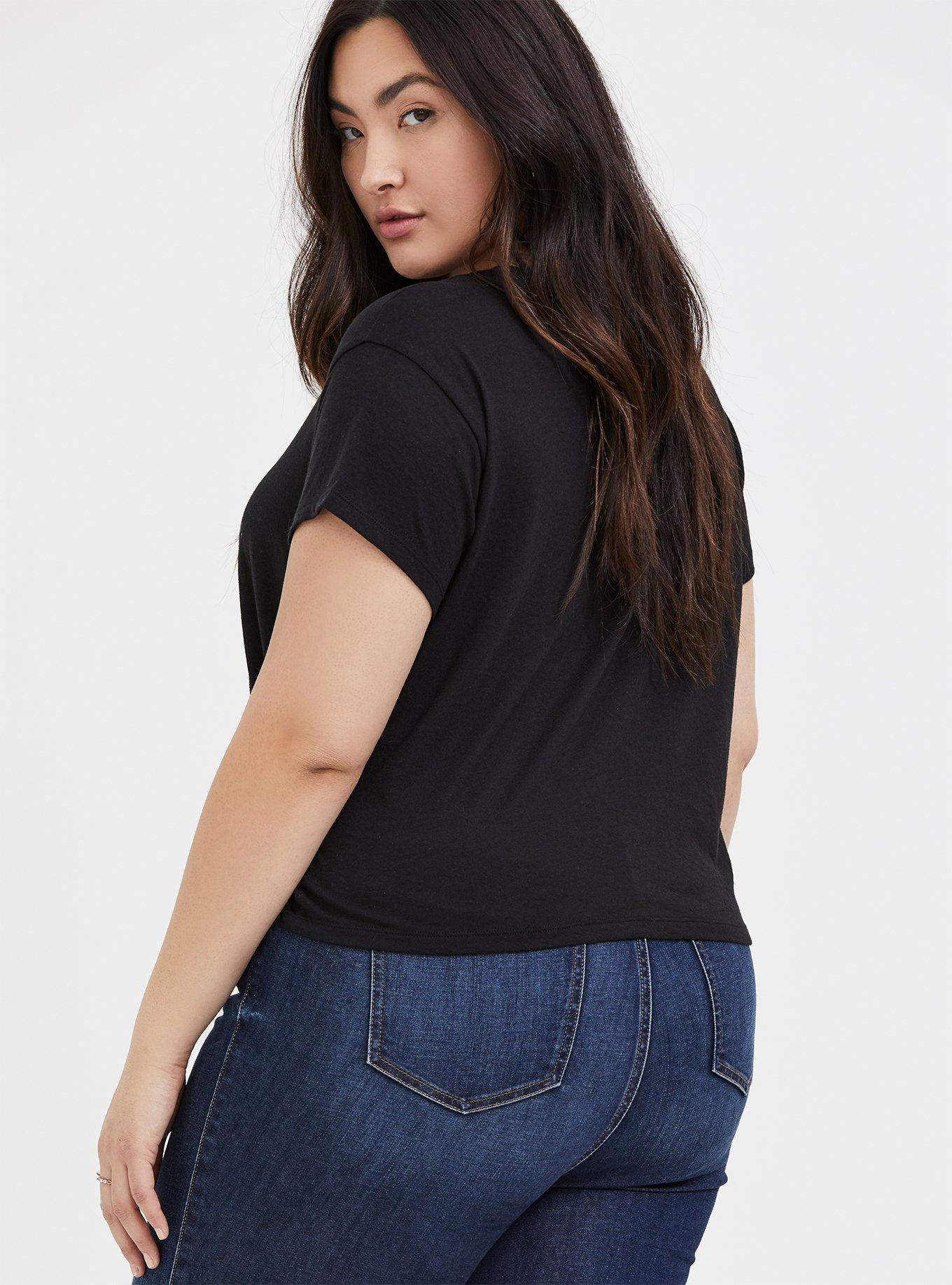 Boss Babe Black Crop Tee, DEEP BLACK, alternate