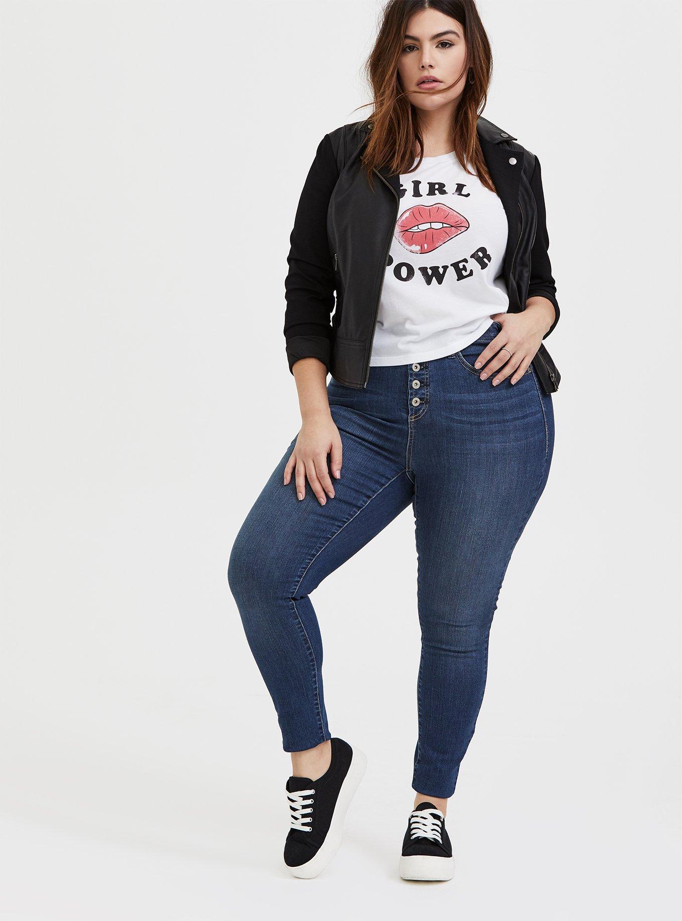 Girl Power White Relaxed Fit Crop Tee, CLOUD DANCER, alternate