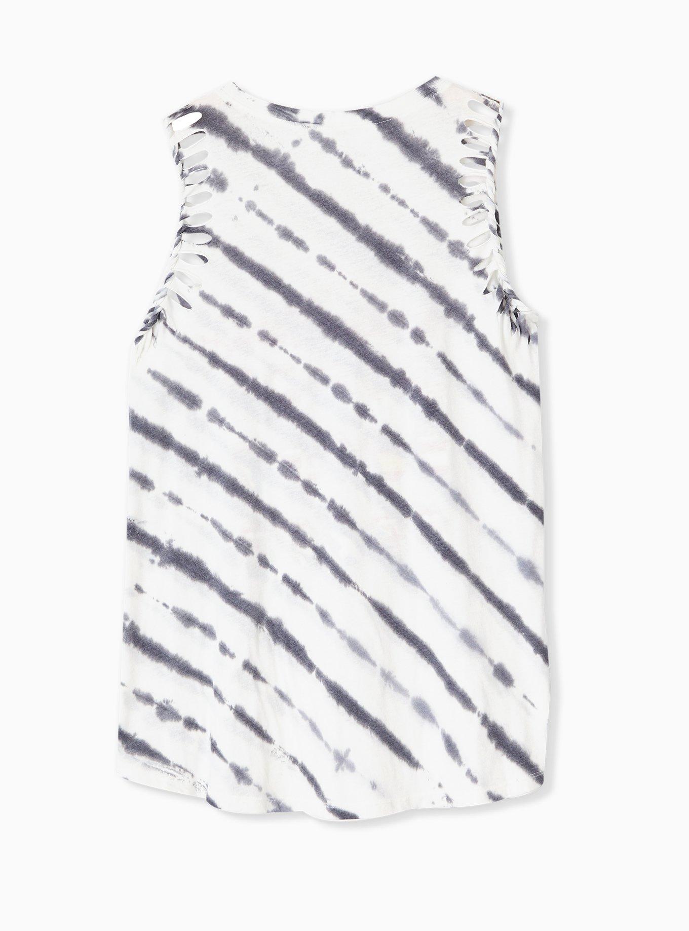 The Rolling Stones White & Black Tie-Dye Crew Tank, CLOUD DANCER, alternate