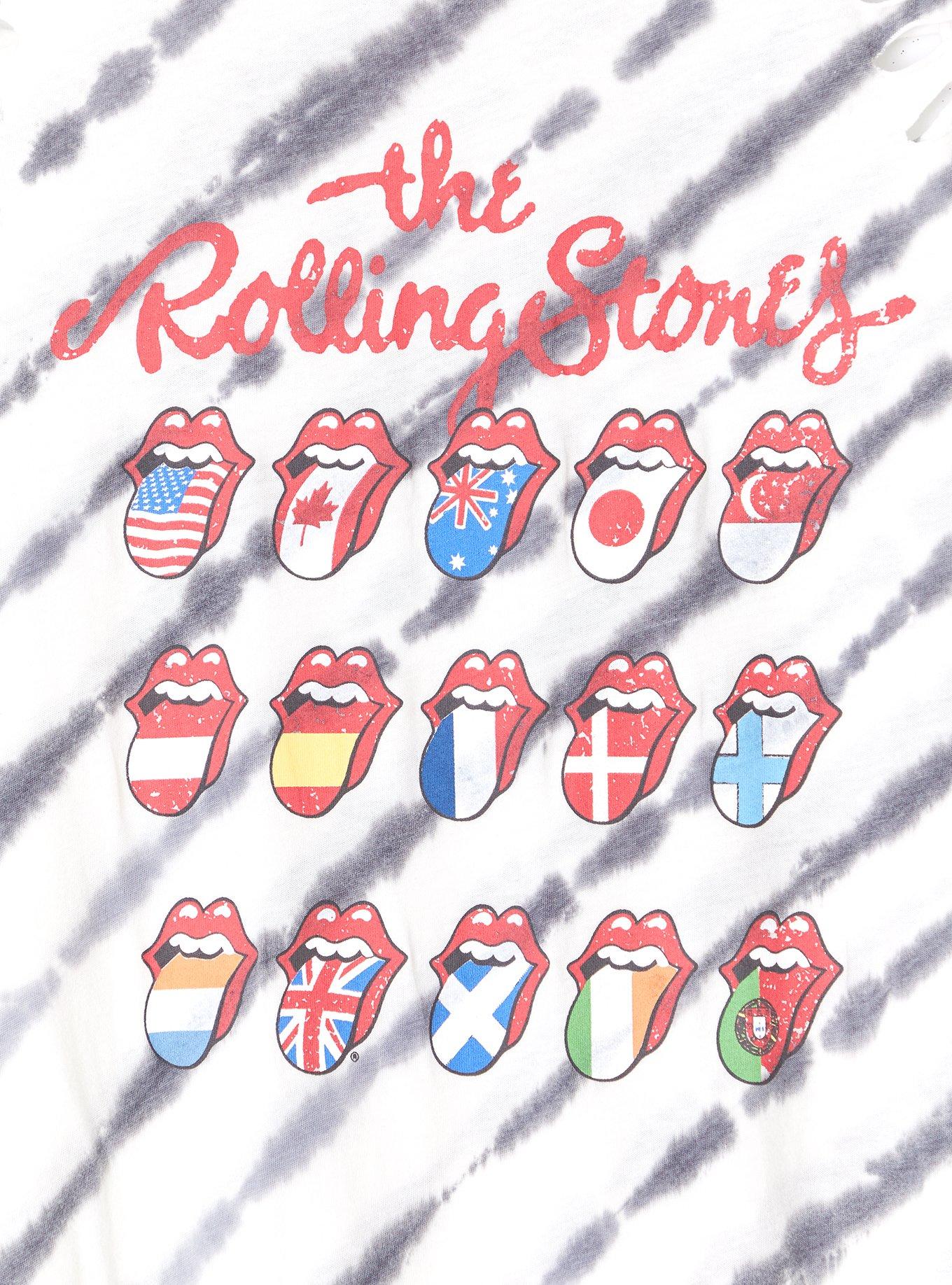 The Rolling Stones White & Black Tie-Dye Crew Tank, CLOUD DANCER, alternate