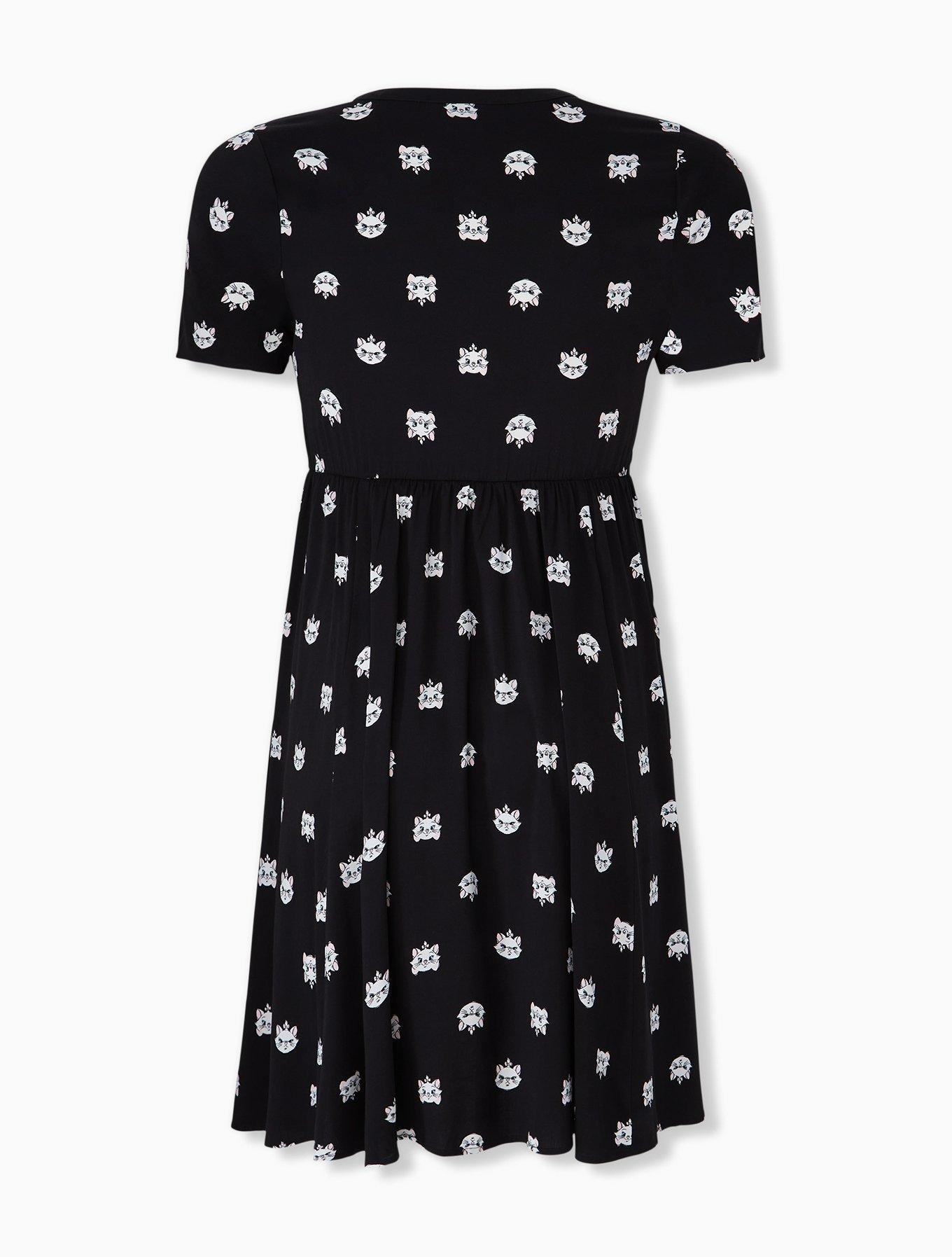 Disney Animals The Aristocats Marie Challis Black Shirt Dress, BLACK, alternate