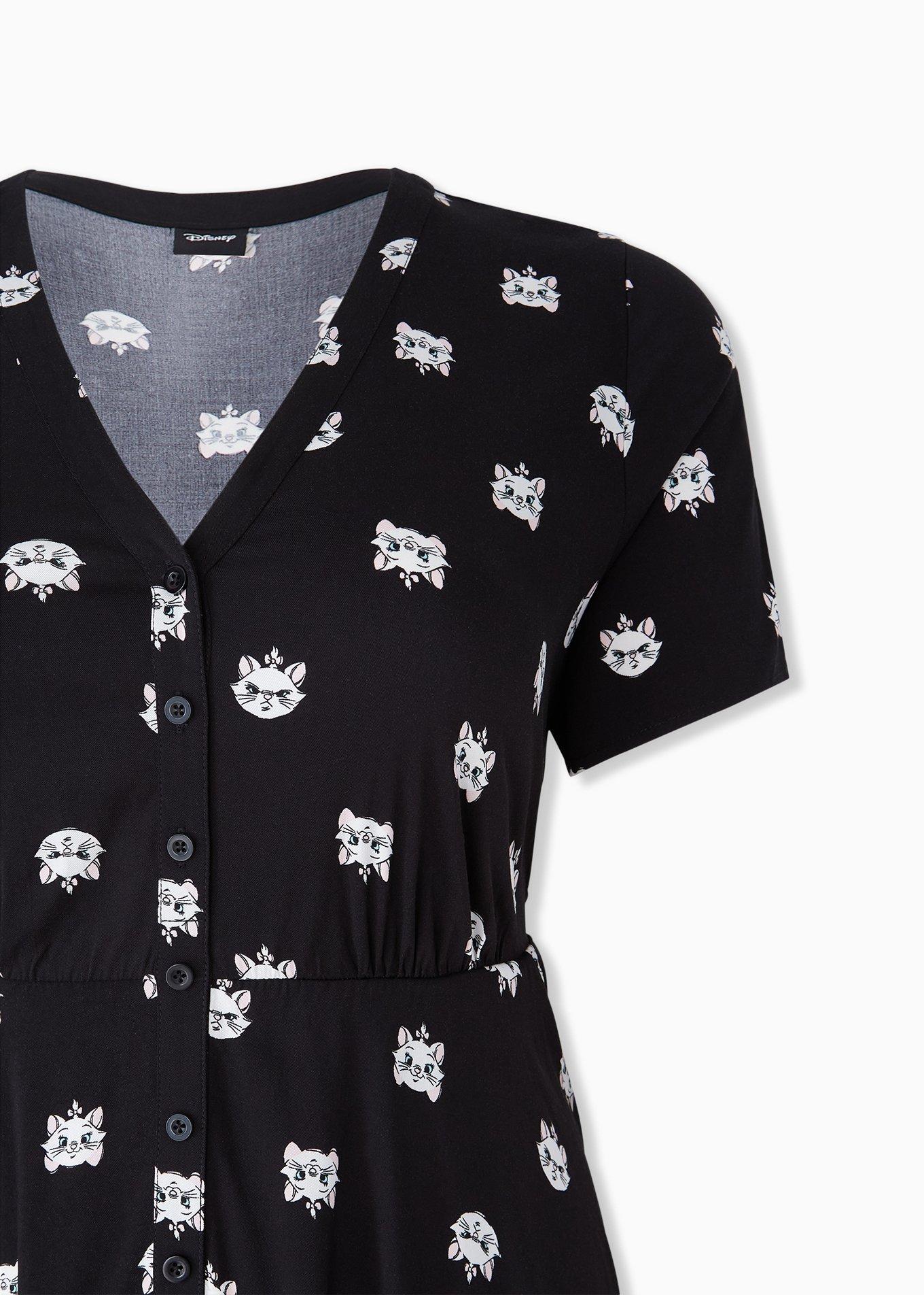 Disney Animals The Aristocats Marie Challis Black Shirt Dress, BLACK, alternate