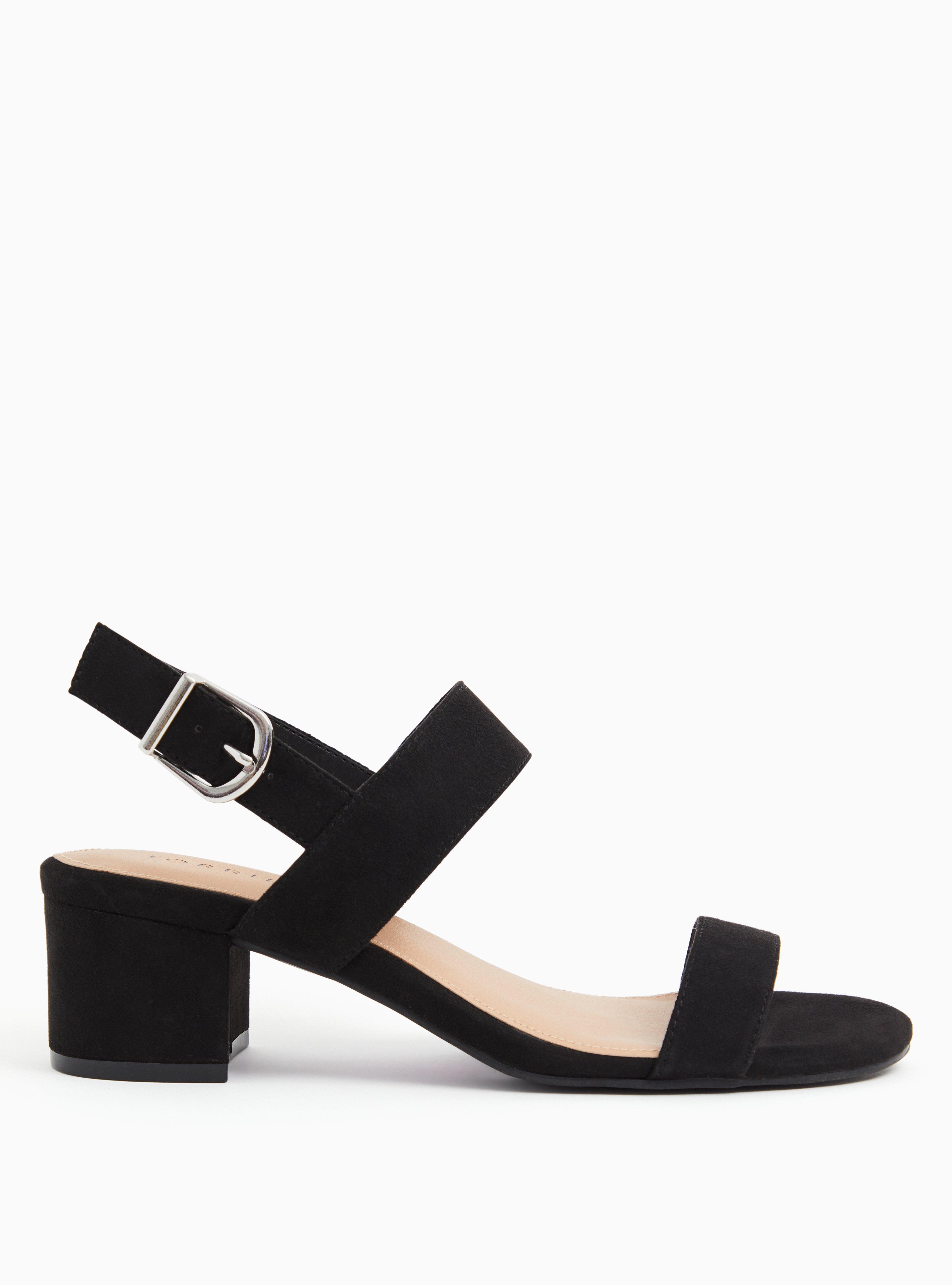 Plus Size Double Strap Block Heel (WW), BLACK, alternate