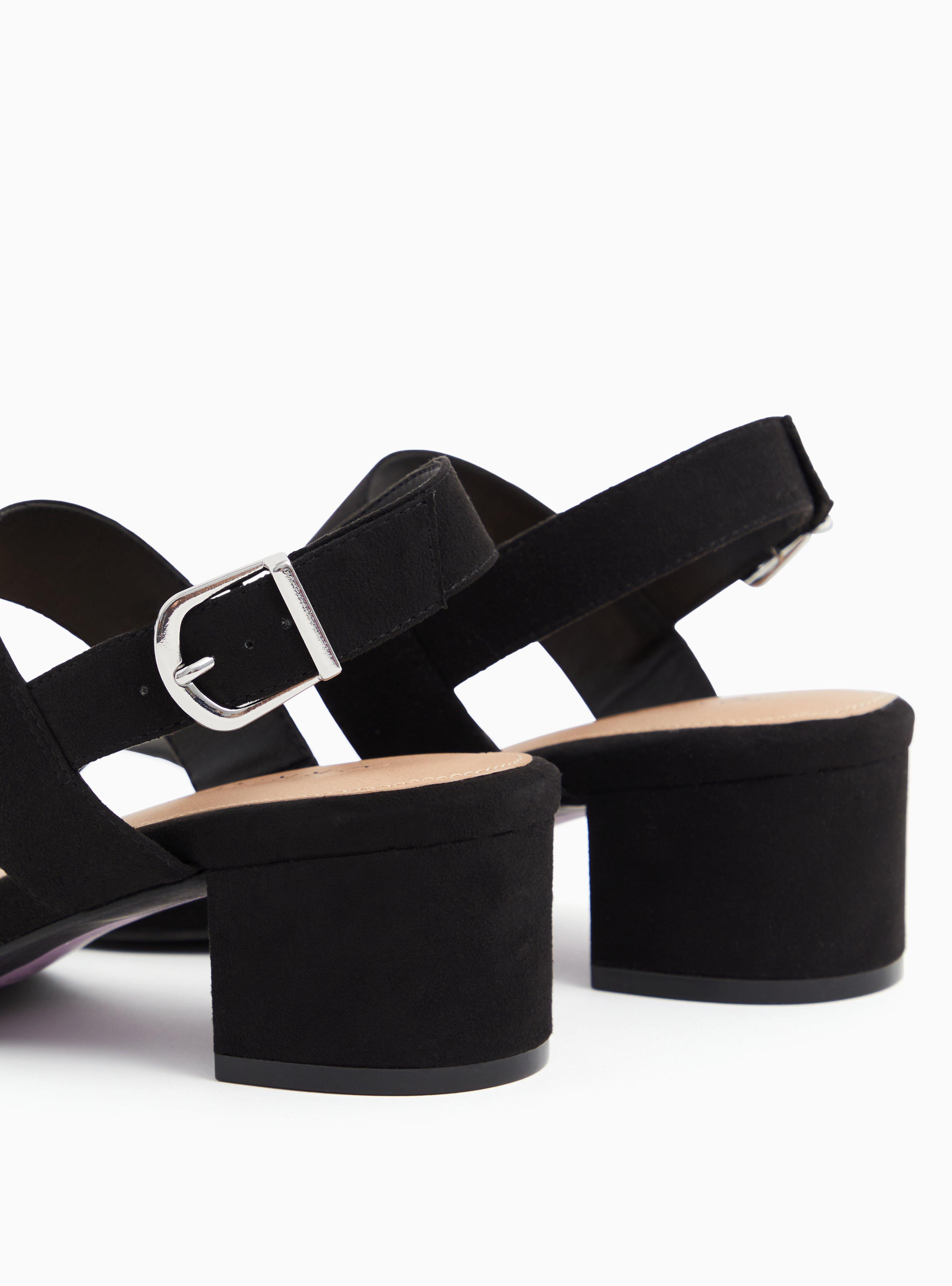 Plus Size Double Strap Block Heel (WW), BLACK, alternate