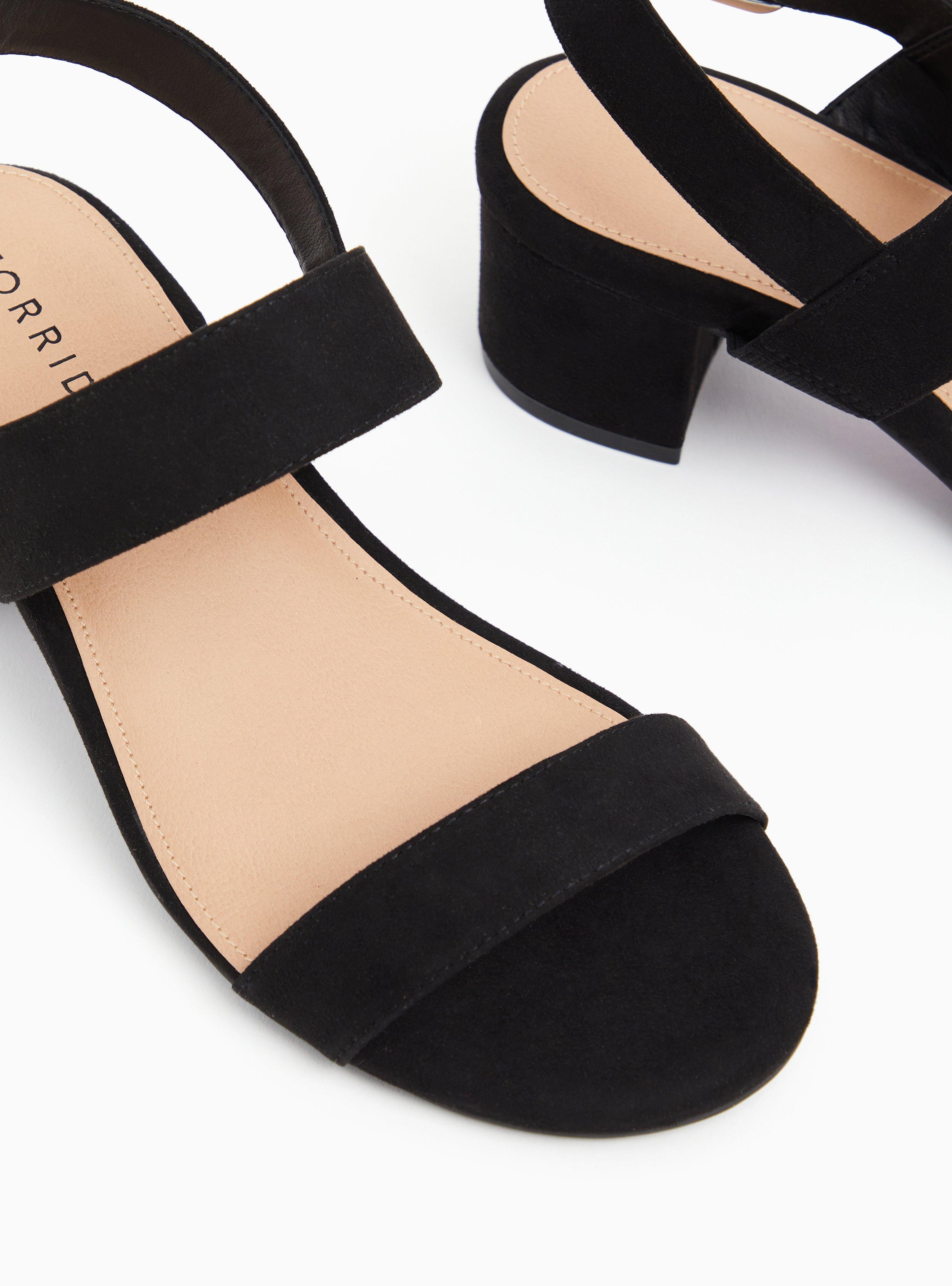 Plus Size Double Strap Block Heel (WW), BLACK, alternate