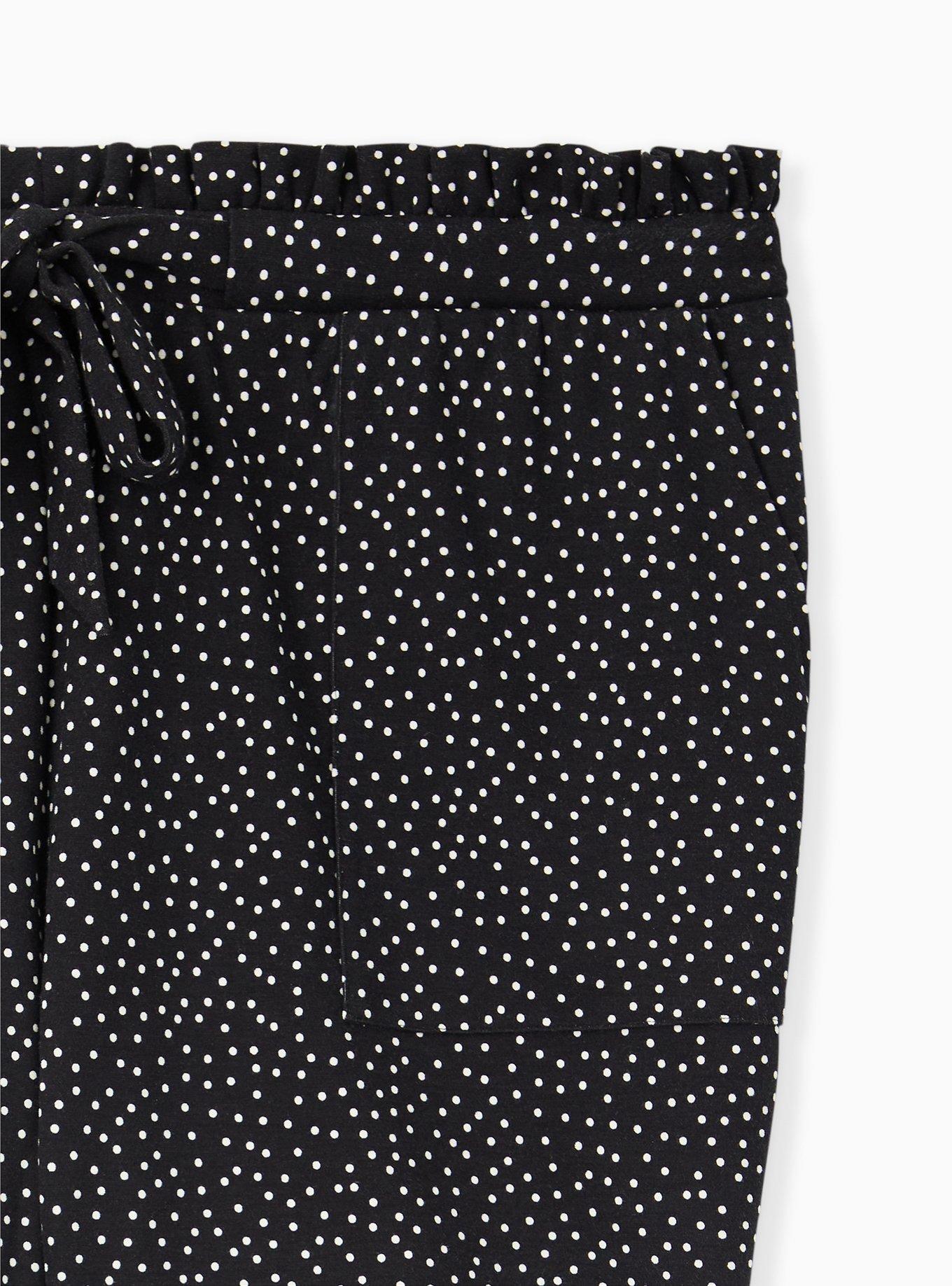 5 Inch Pull-On Studio Luxe Ponte Mid-Rise Paperbag Waist Short, TEENSY DOT, alternate