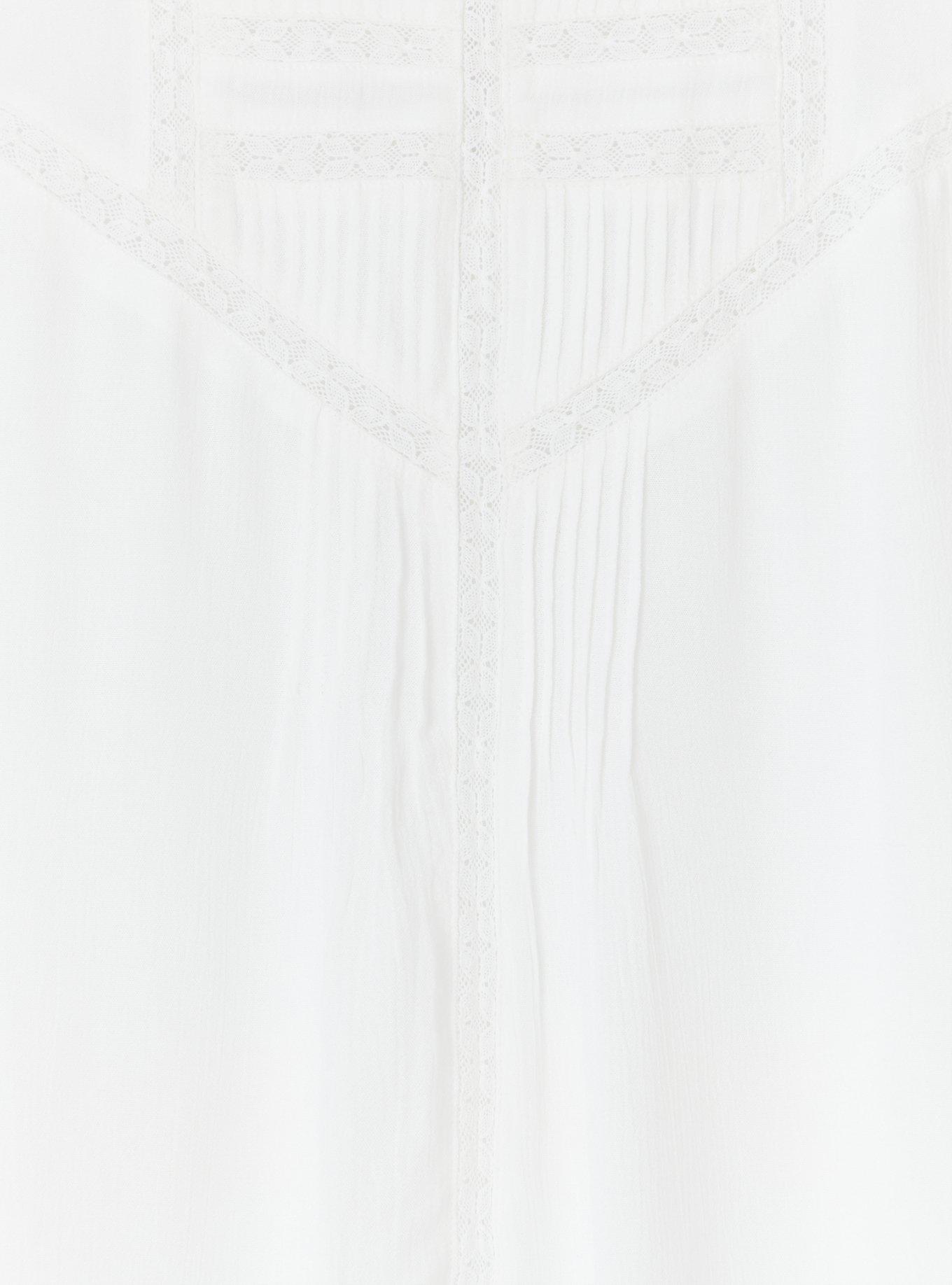 Plus Size Gauze With Lace Inset Tank, CLOUD DANCER, alternate