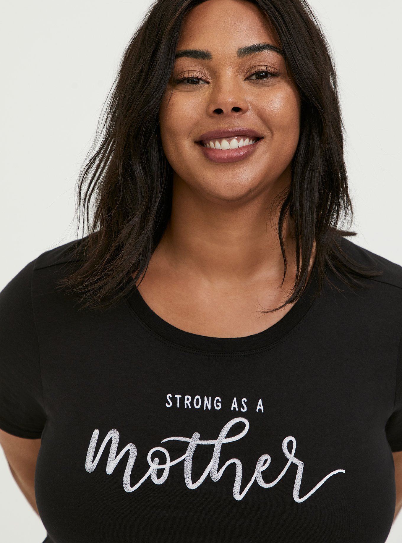 Plus Size - Strong As A Mother Slim Fit Crew Tee - Featherlight Slub ...