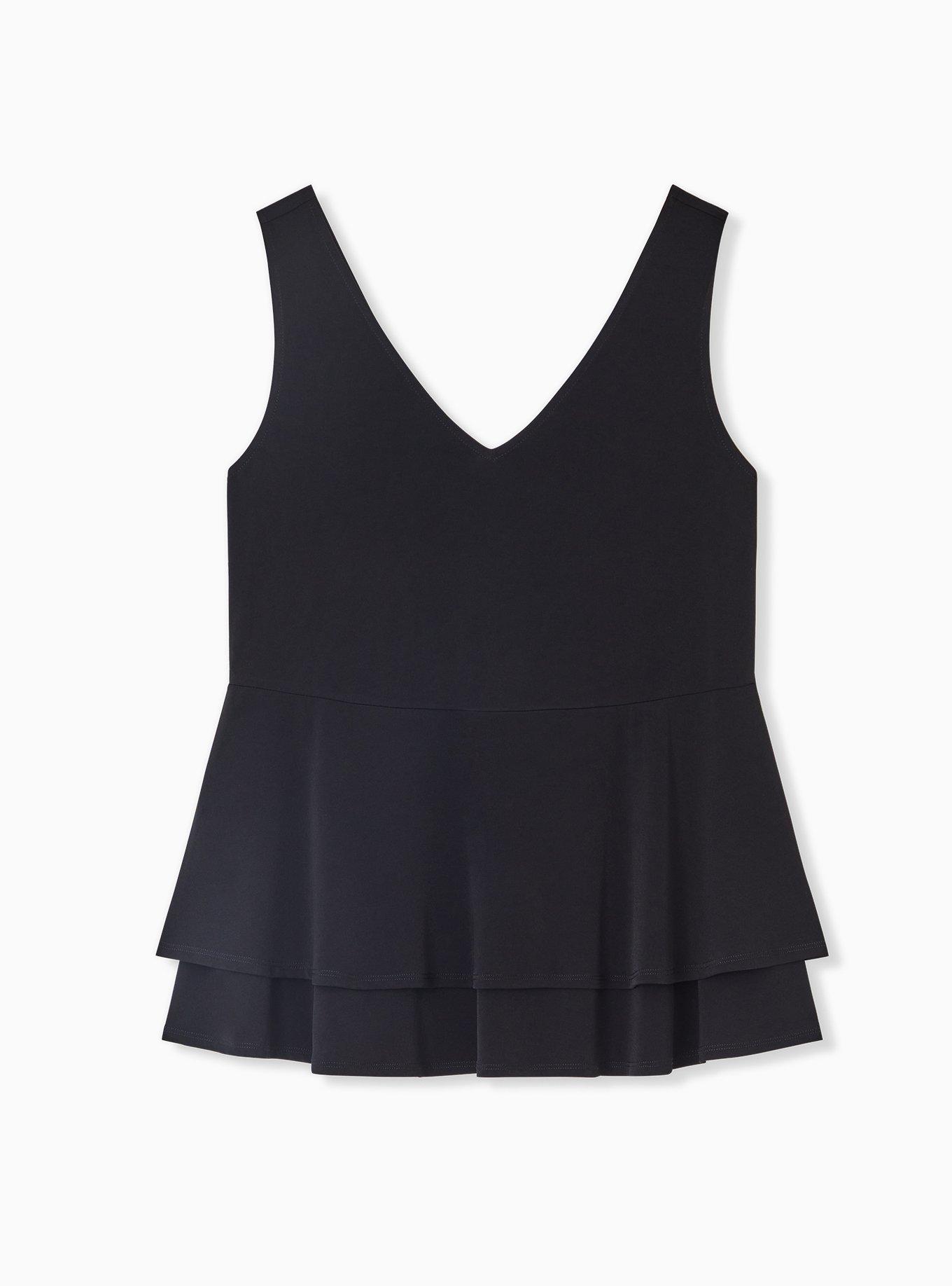 Plus Size Black Studio Knit Double Layer Babydoll Tank Torrid