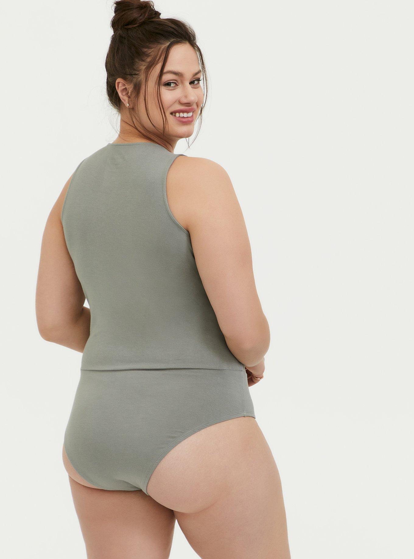 Super Soft Surplice Strappy Bodysuit, MOON MIST, alternate
