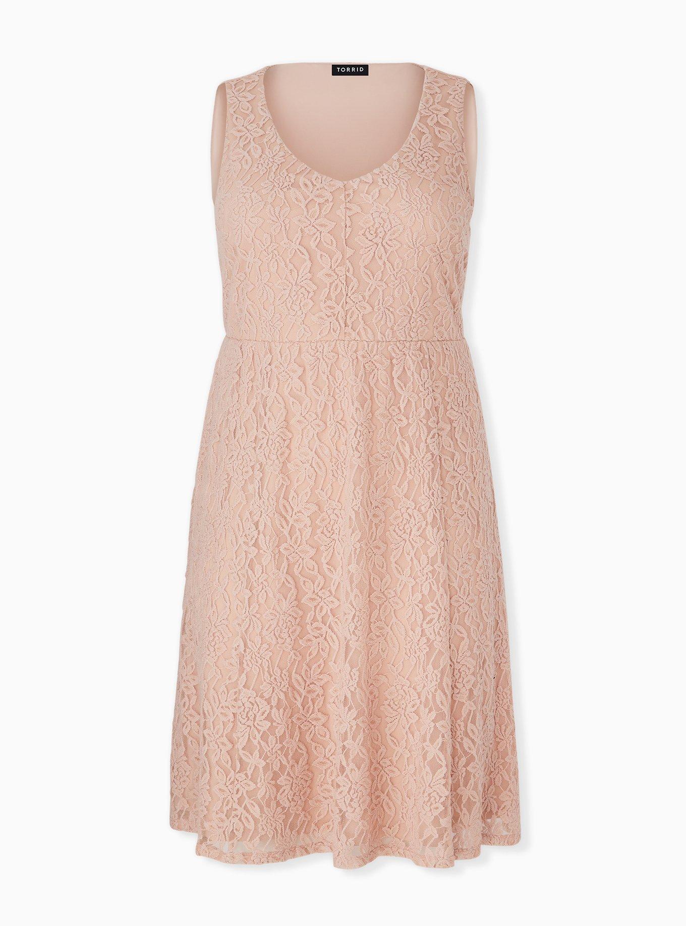 Plus Size - Pale Pink Lace Midi Dress - Torrid