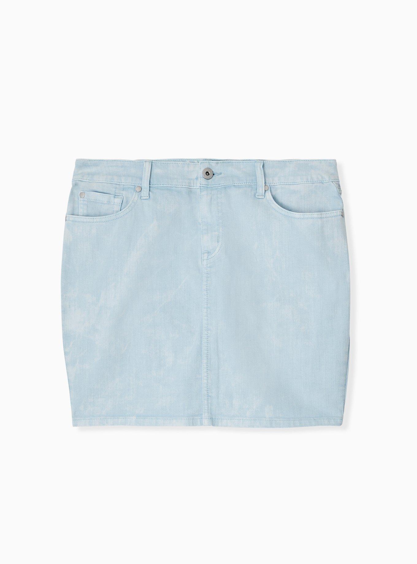 Plus Size - Denim Mini Skirt - Washed Light Blue - Torrid