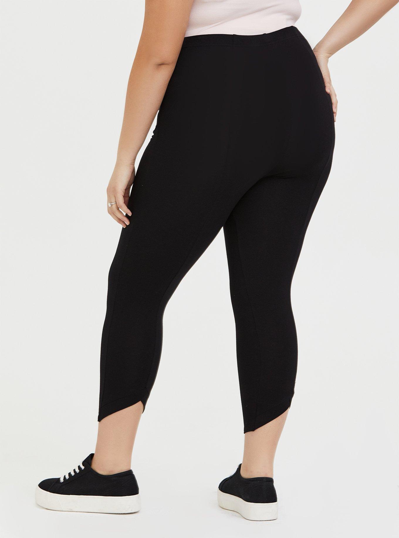 Plus Size Crop Maternity Premium Legging - V-Back Black, BLACK, alternate