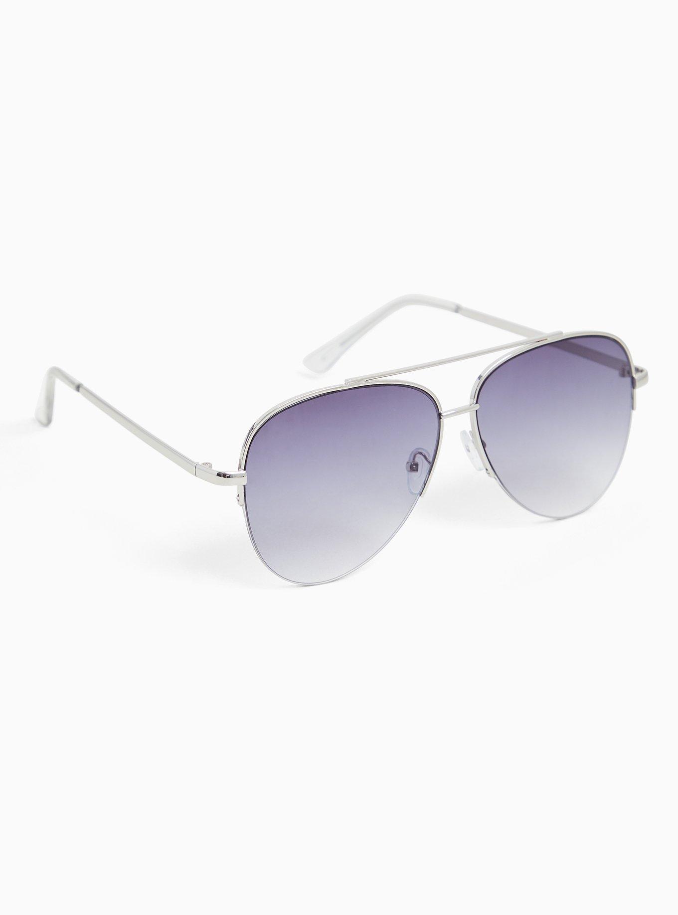 Aviator-Style Silver-Tone Sunglasses