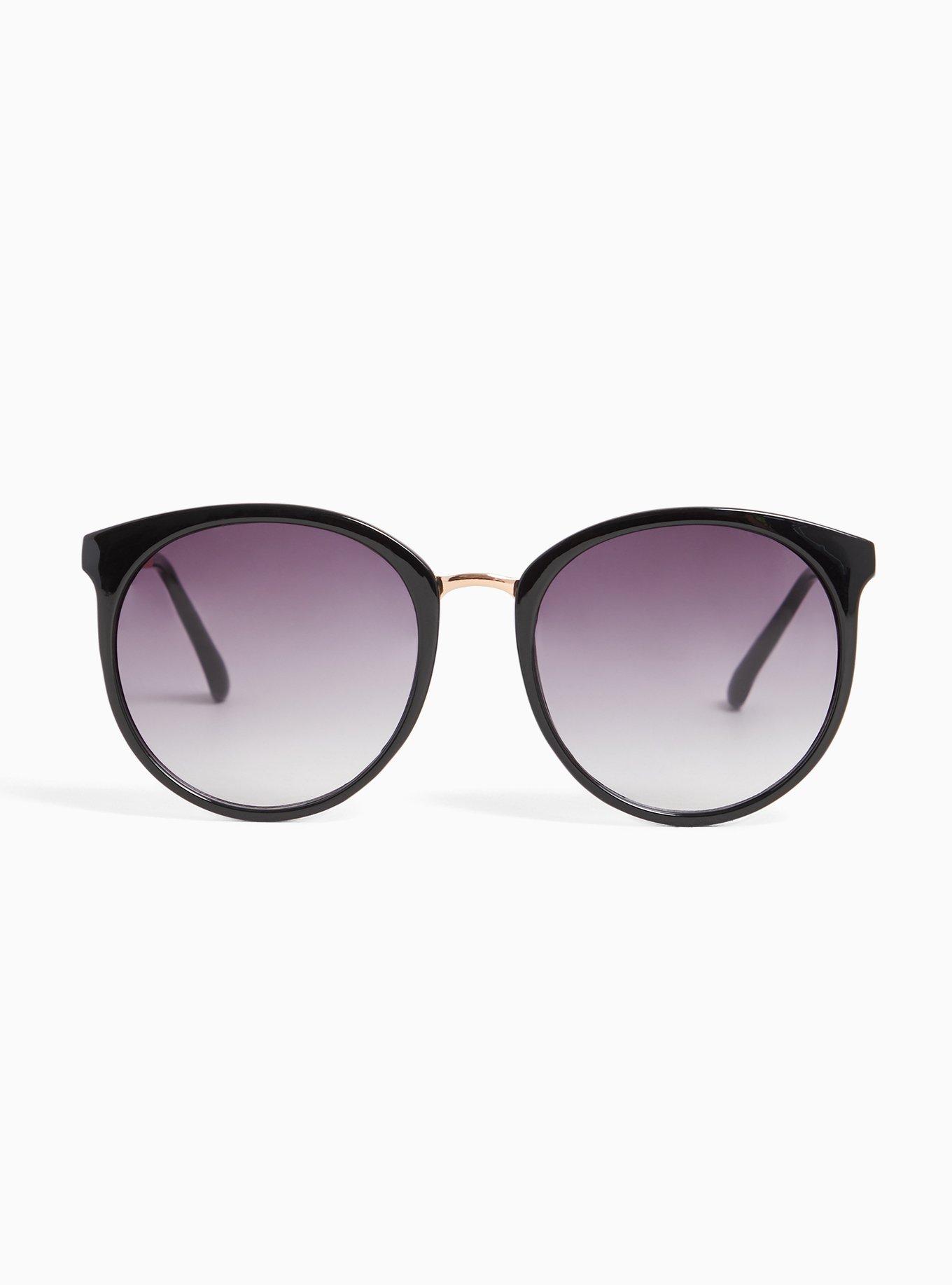Plus Size - Black Rounded Cat Eye Sunglasses - Torrid