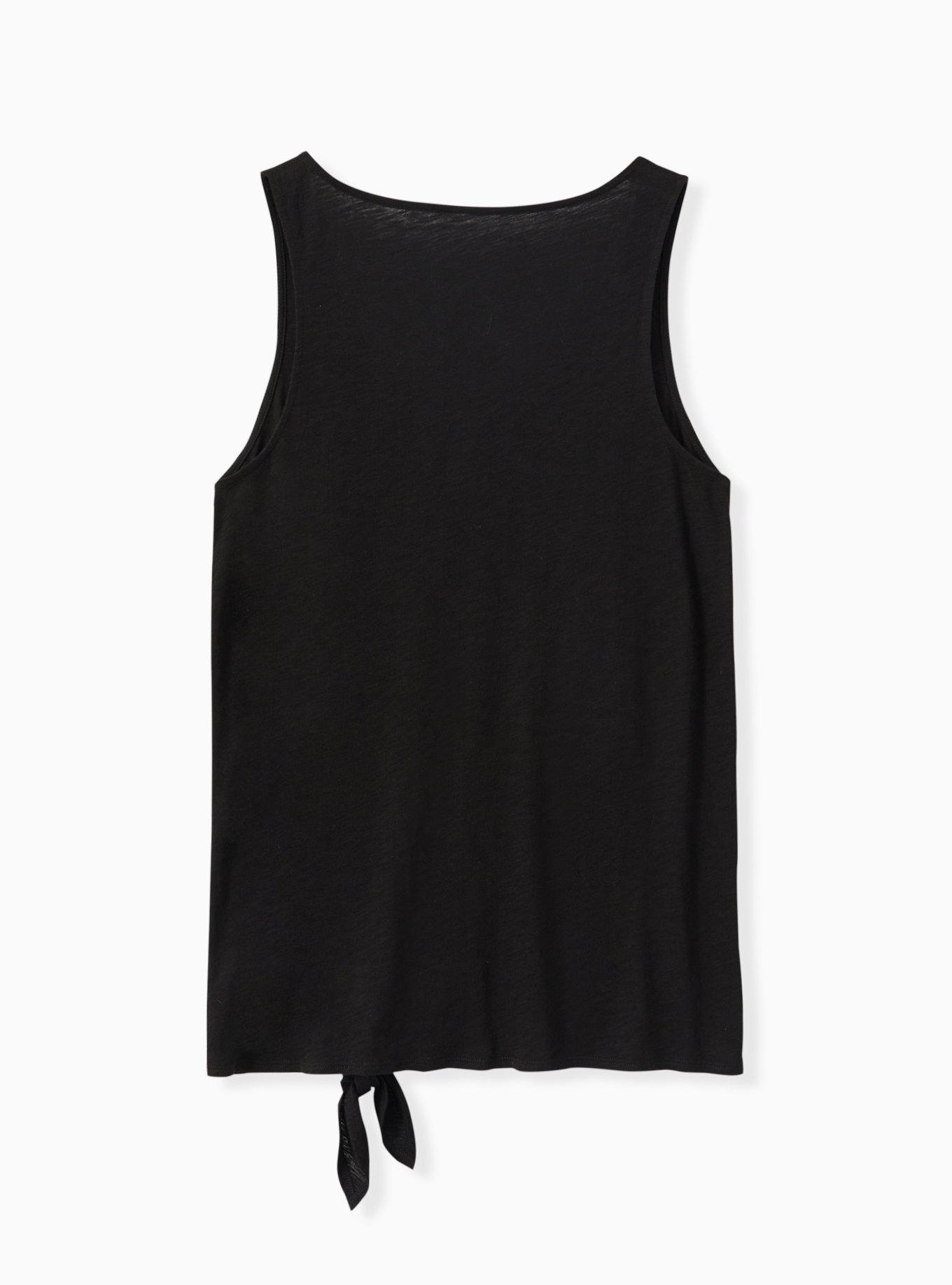 Plus Size - Raise Them Wild Black Tie-Front Tank - Torrid