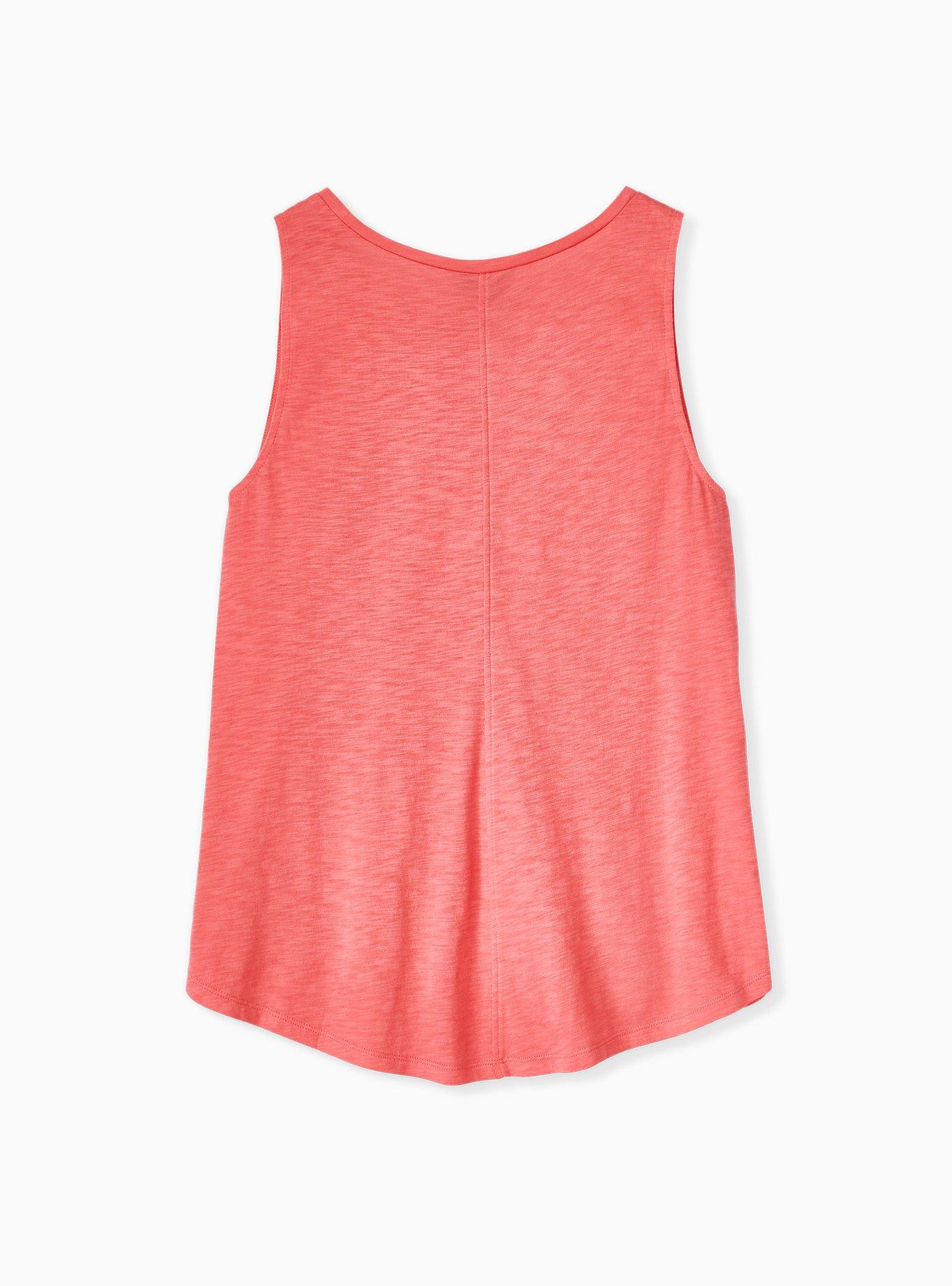 Plus Size Beach Vibes Coral Slub Jersey Tank, CORAL, alternate