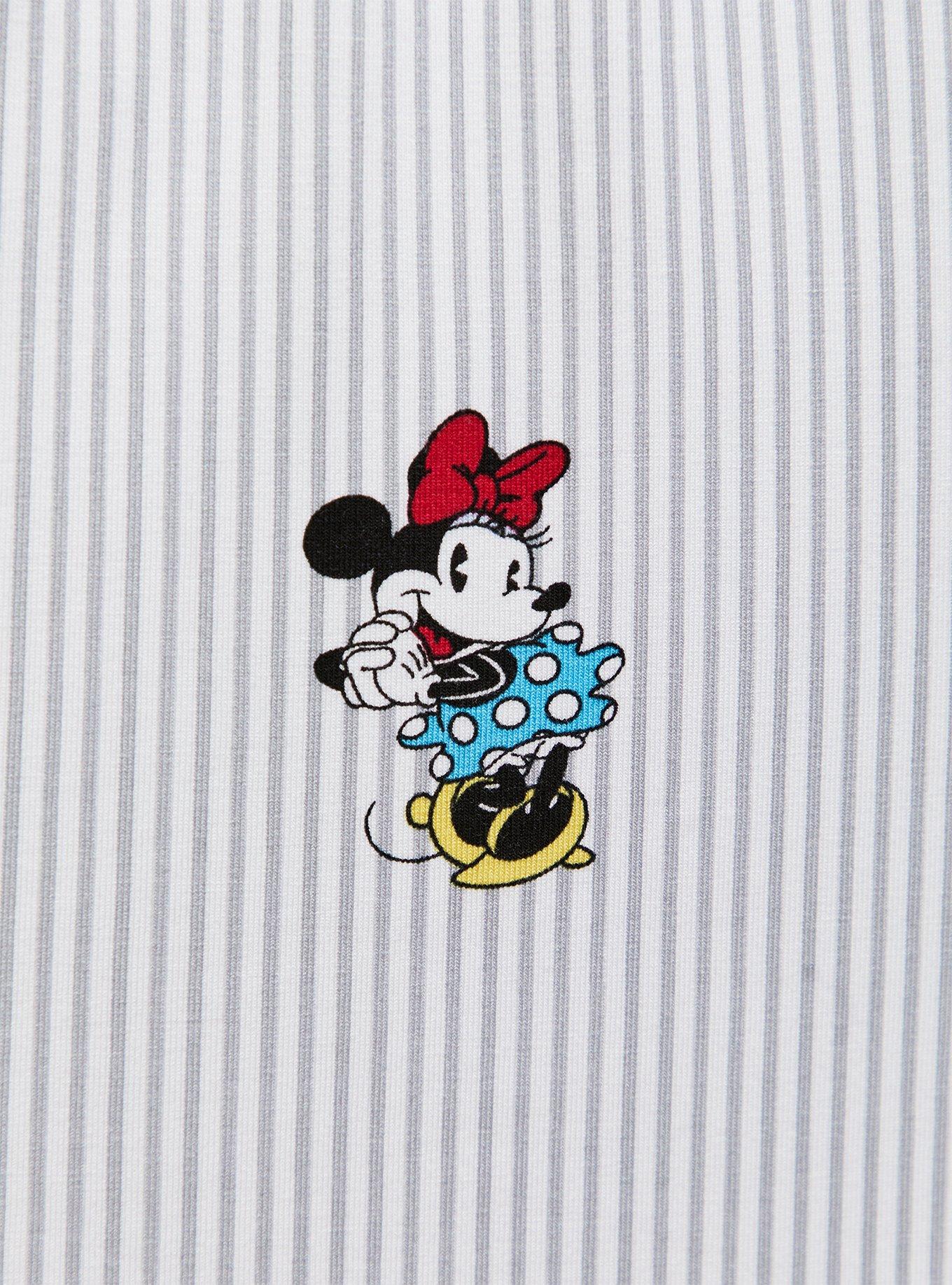 Her Universe Disney Retro Minnie Mouse Bow Front Grey Stripe Dress, MULTI STRIPE, alternate