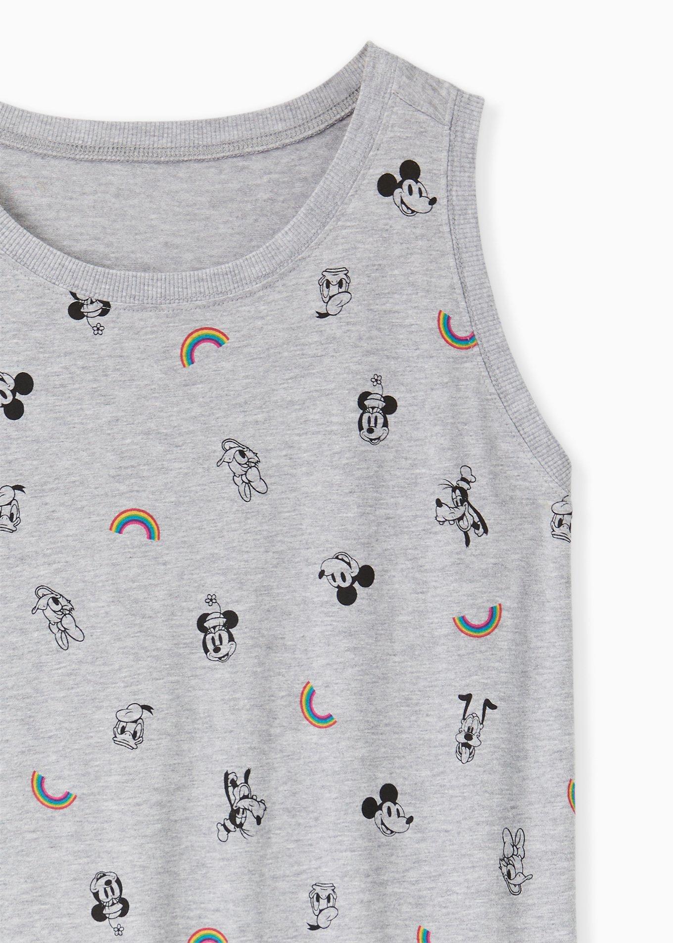 Plus Size Disney Mickey Mouse & Friends Rainbow Grey Crew Tank, OTHER PRINTS, alternate