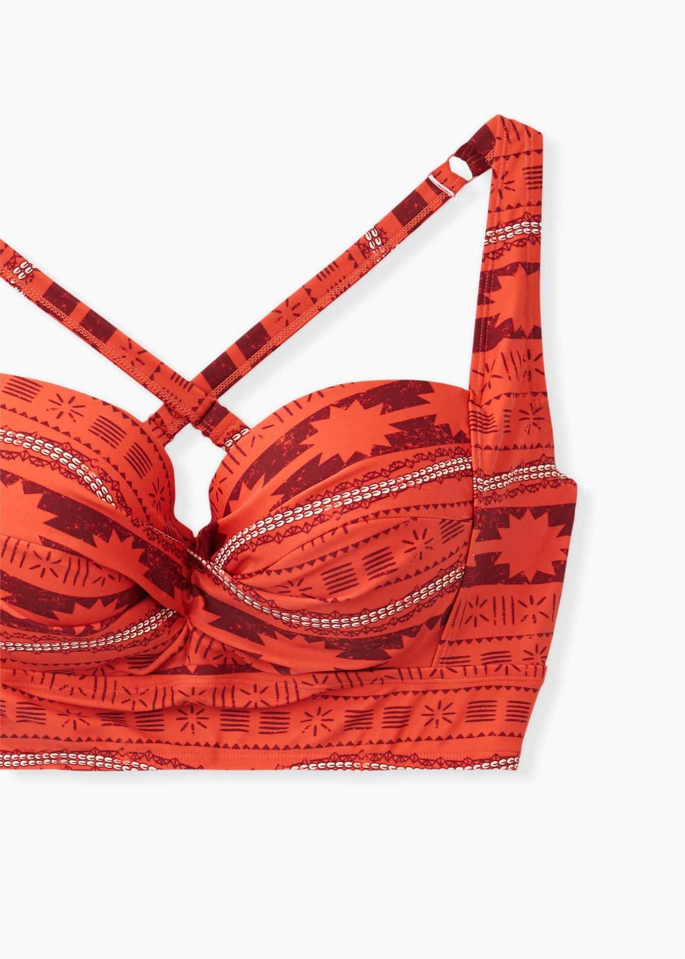 Plus Size Disney Moana Orange Geo Underwire Bikini Top Torrid