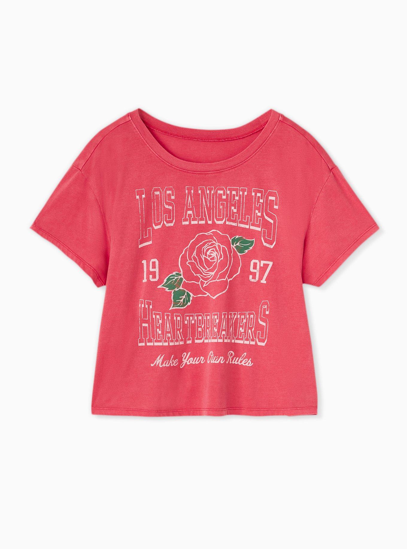 Los Angeles Heartbreakers Red Crop Crew Tee, JESTER RED, hi-res