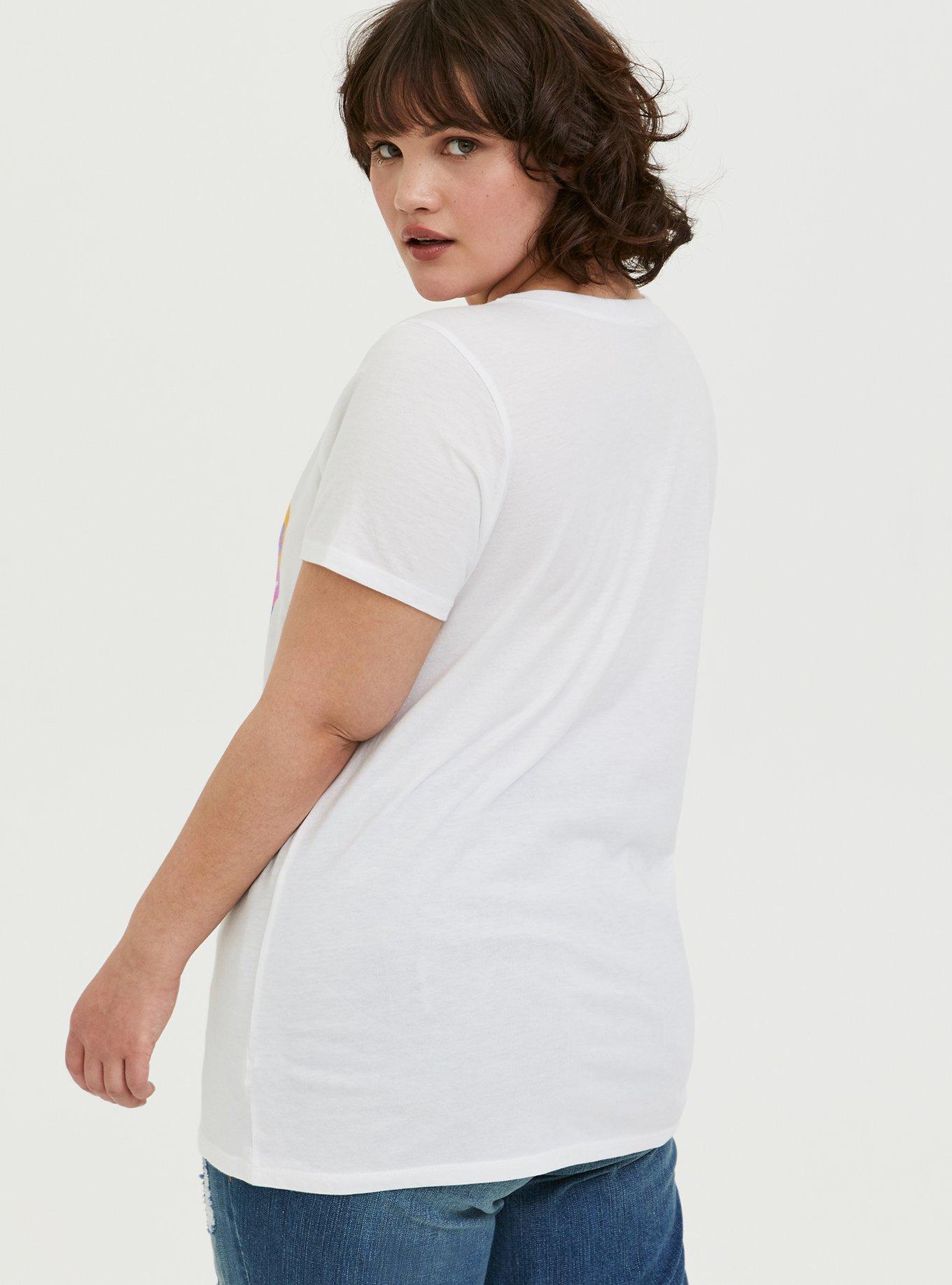 Plus Size Selena Pop Art White Crew Tee, CLOUD DANCER, alternate