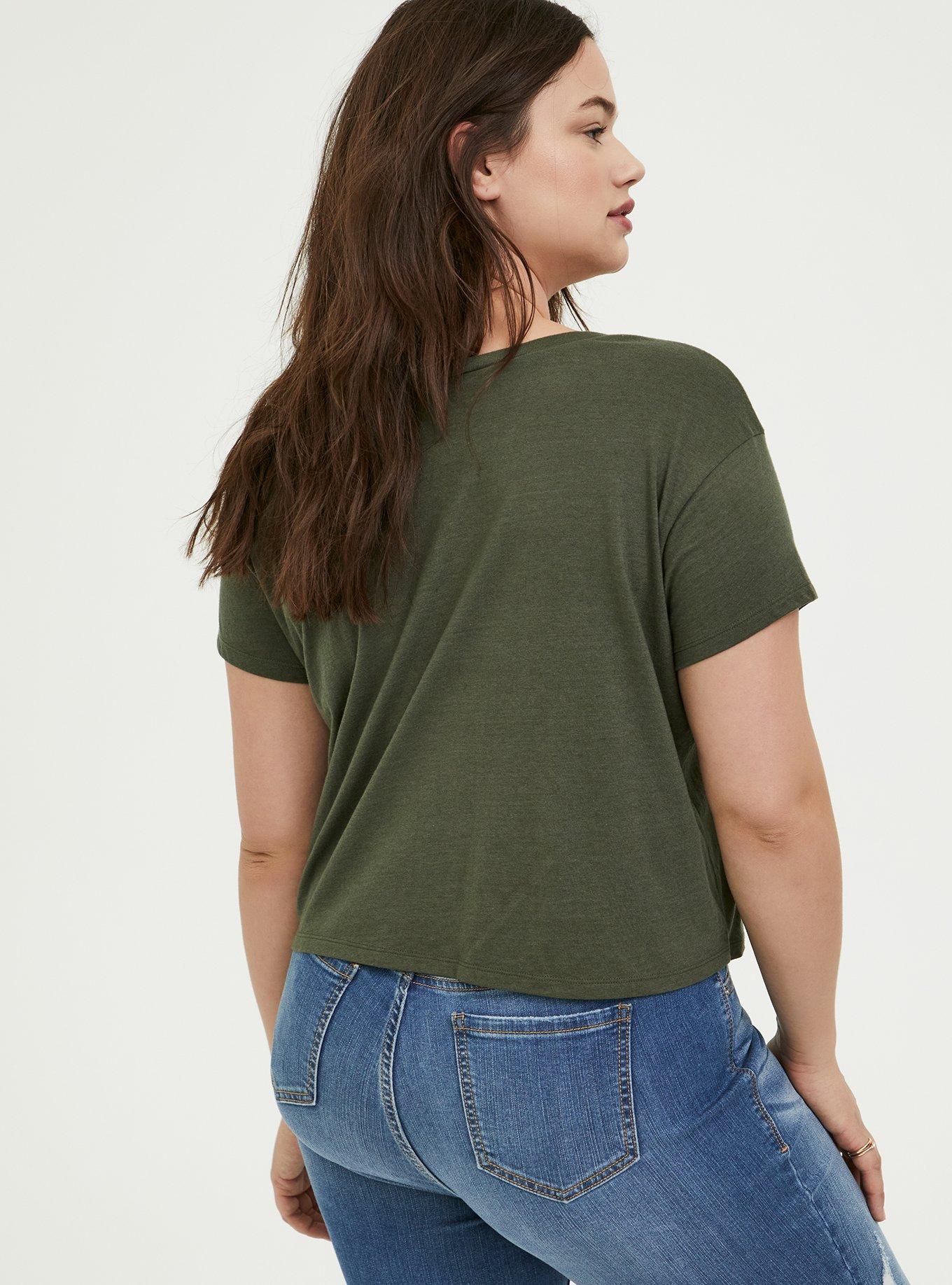 Harry Potter Slytherin Olive Green Crop Tee, DEEP DEPTHS, alternate