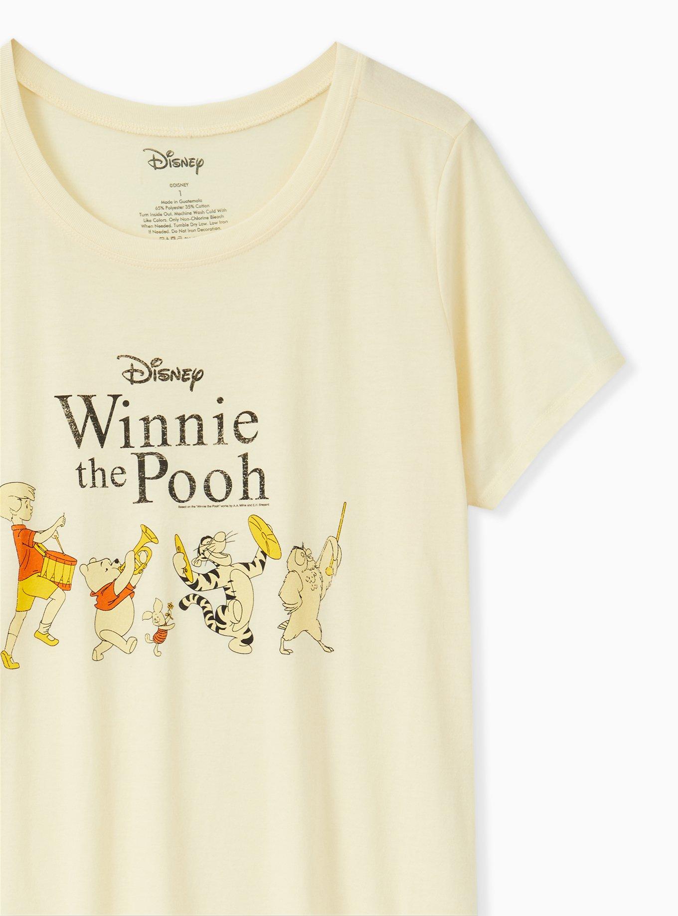 Plus Size - Disney Winnie The Pooh Light Yellow Crew Tee