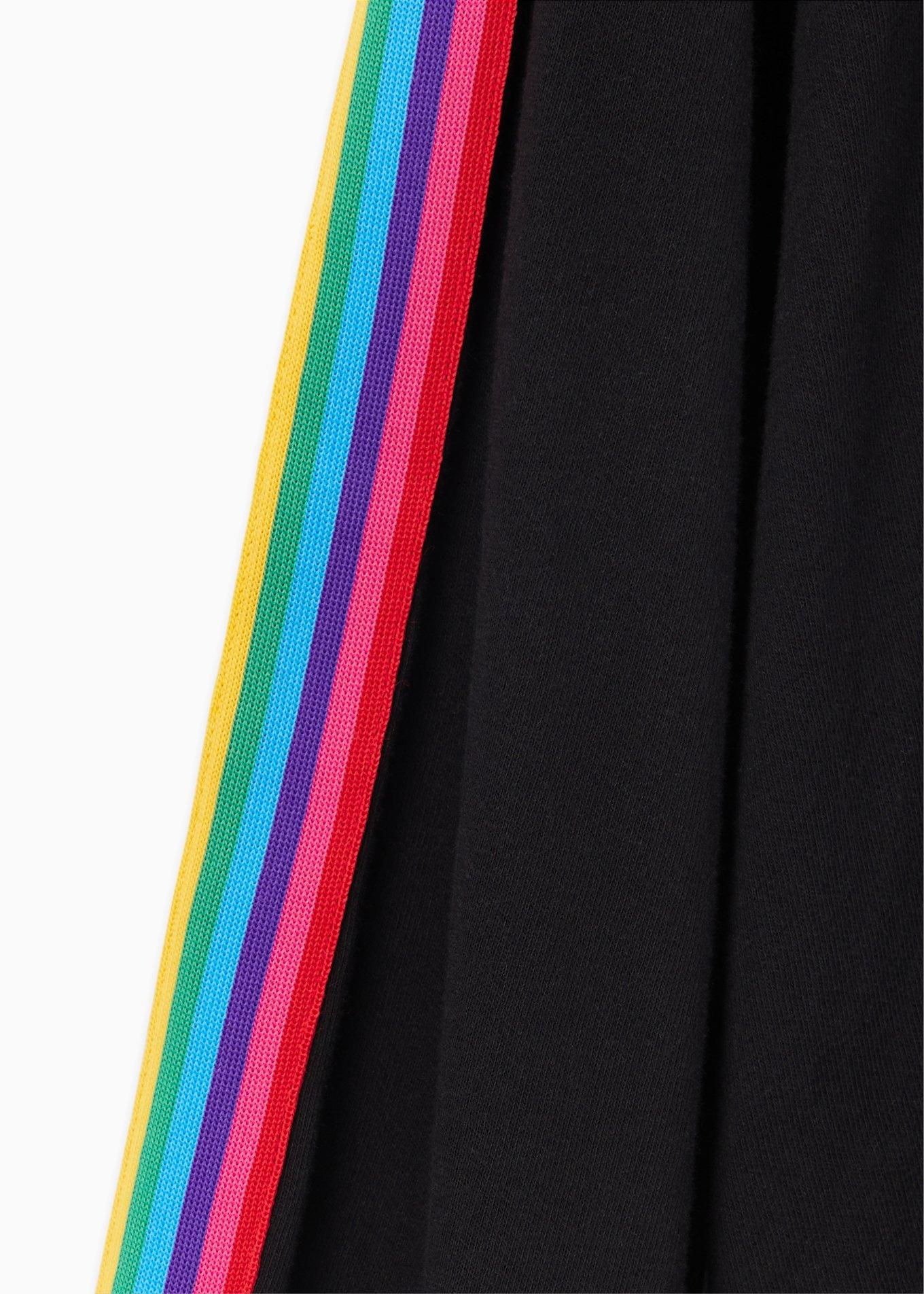 Plus Size Disney Mickey Mouse Rainbow Black Crop Hoodie, DEEP BLACK, alternate