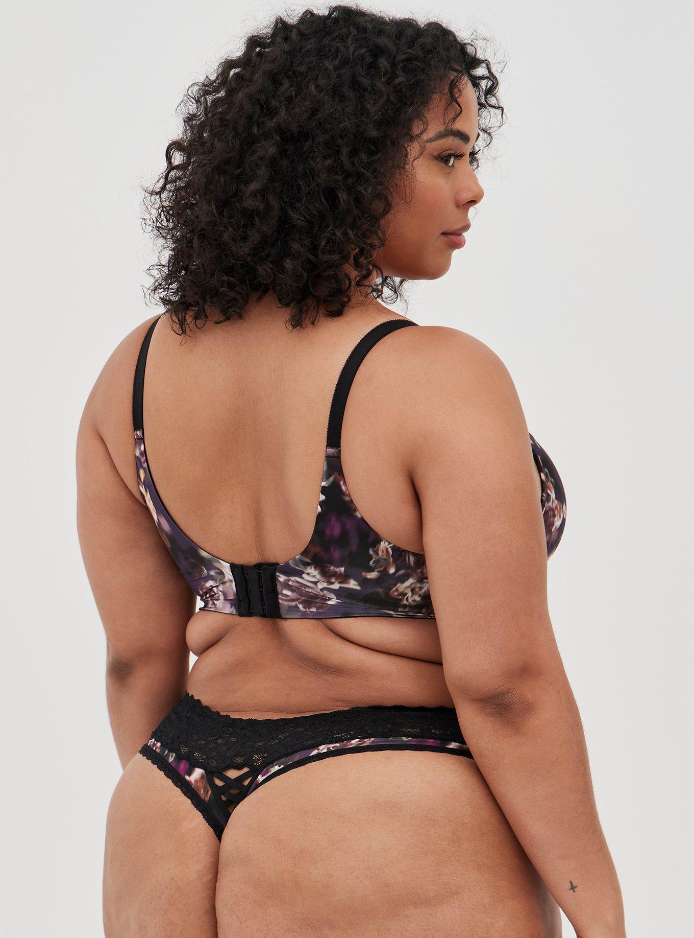 Plus Size Mutant High Waist Thong with Lace Inserts - Krisline CANDY