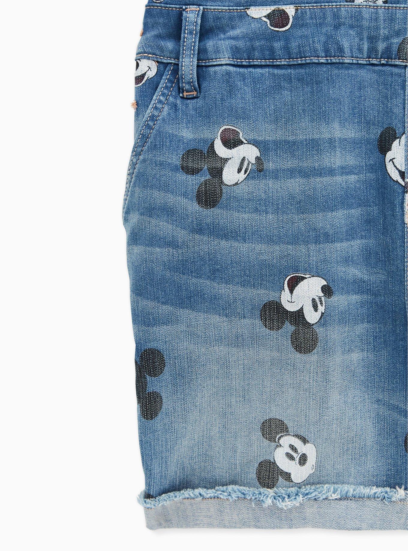 Plus Size Disney Mickey Mouse Shortall Medium Wash Torrid