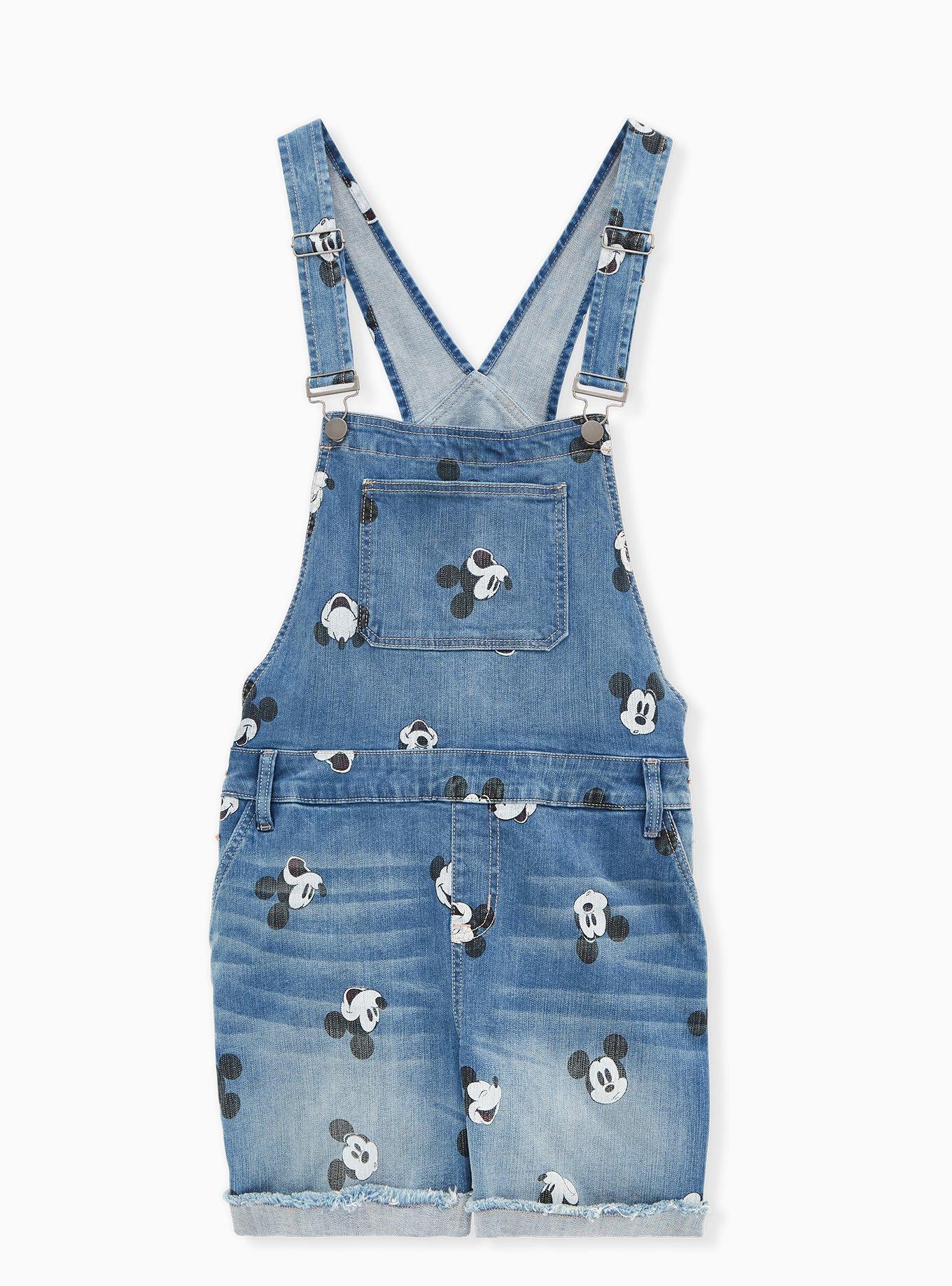 Plus Size Disney Mickey Mouse Shortall Medium Wash Torrid